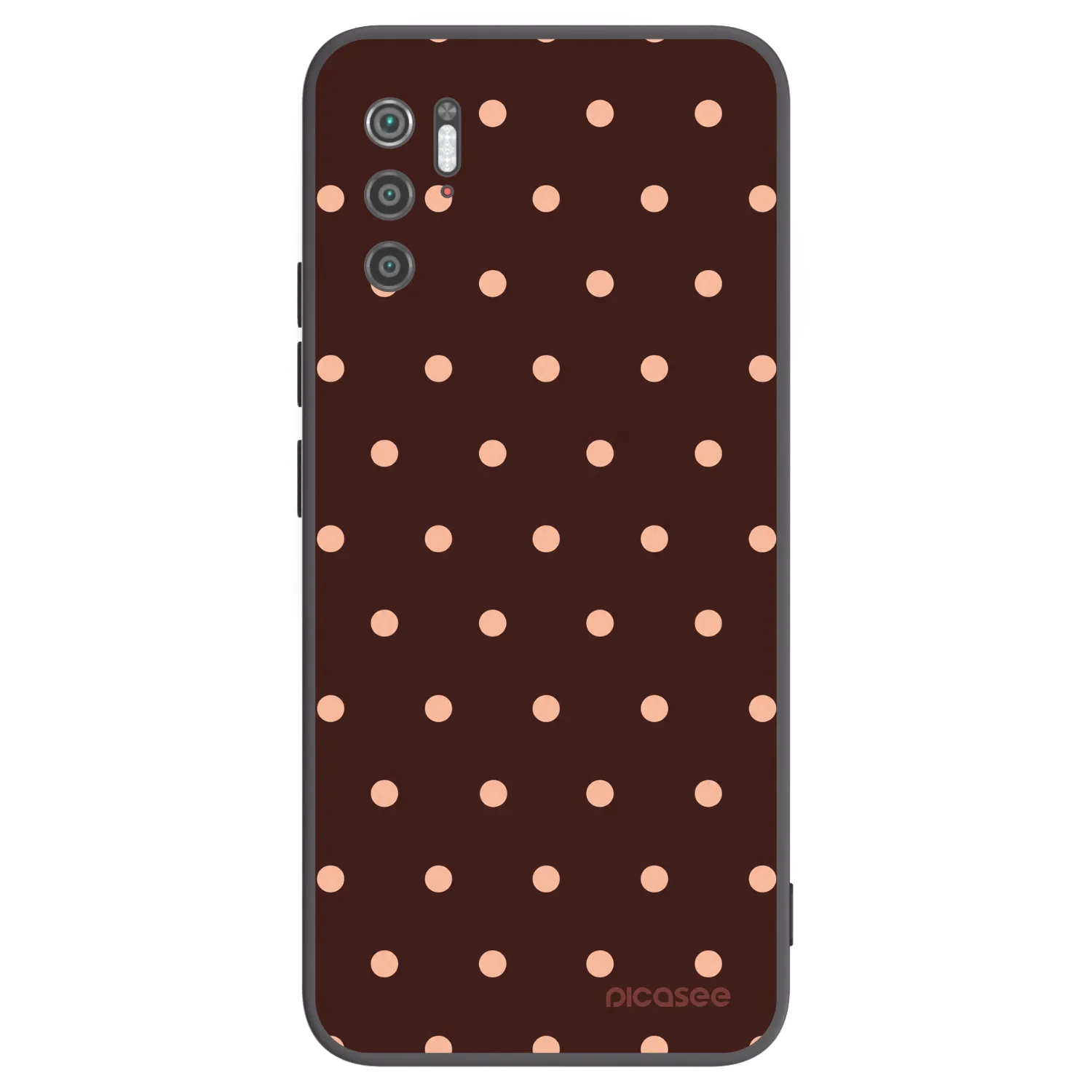 Picasee crna silikonska maskica za Xiaomi Poco M3 Pro 5G - Peach Dots & Chocolate