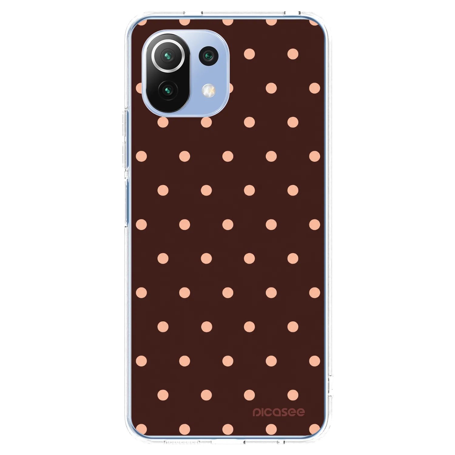 Picasee silikonska prozirna maskica za Xiaomi 11 Lite 5G NE - Peach Dots & Chocolate