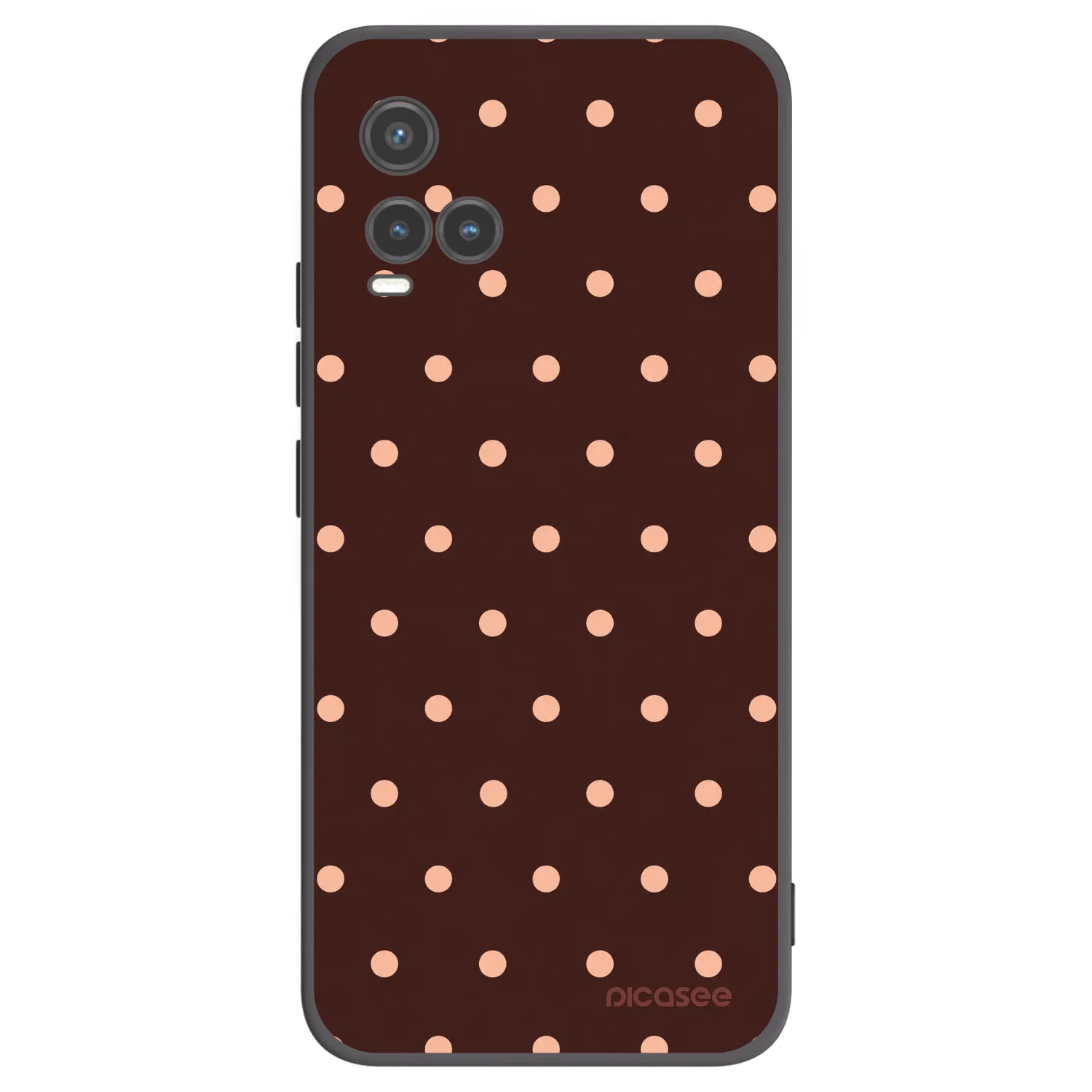 Picasee crna silikonska maskica za Vivo Y33s - Peach Dots & Chocolate