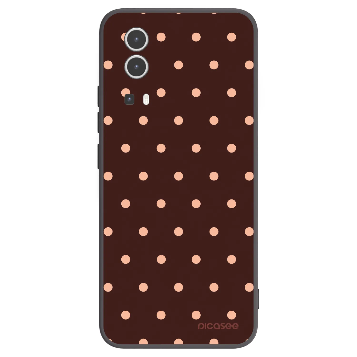 Picasee crna silikonska maskica za Vivo Y72 5G - Peach Dots & Chocolate