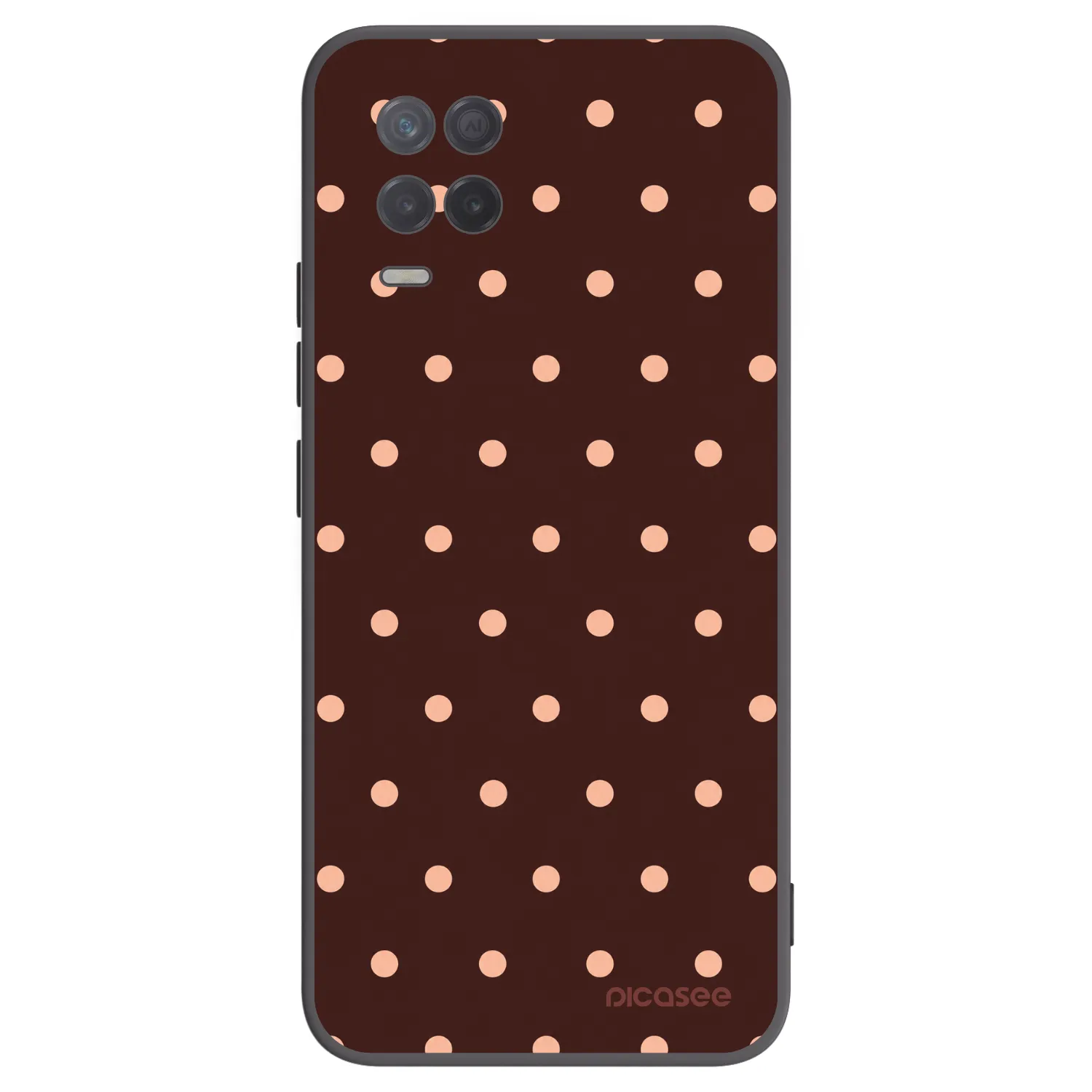 Picasee crna silikonska maskica za Realme 8 5G - Peach Dots & Chocolate