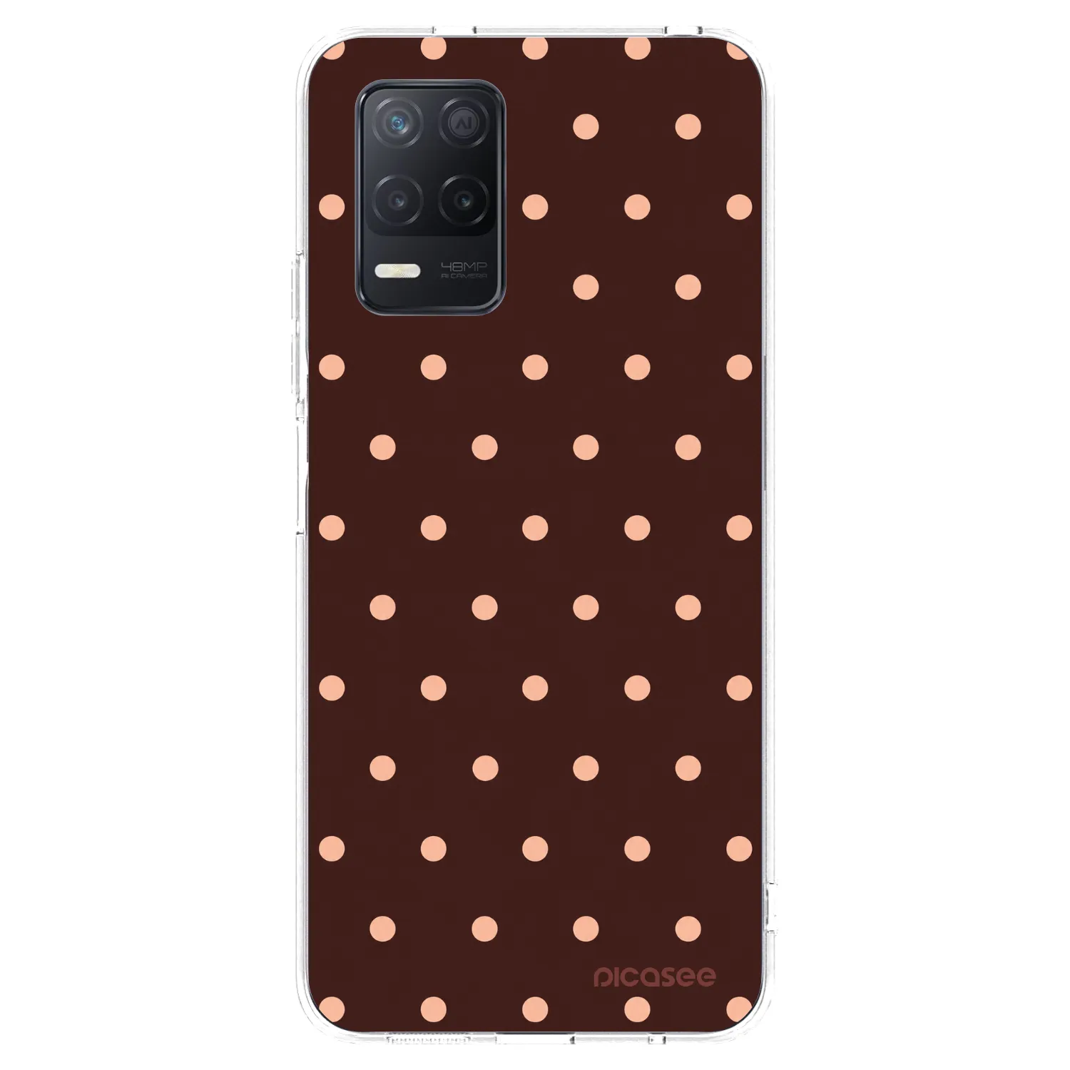 Picasee silikonska prozirna maskica za Realme 8 5G - Peach Dots & Chocolate