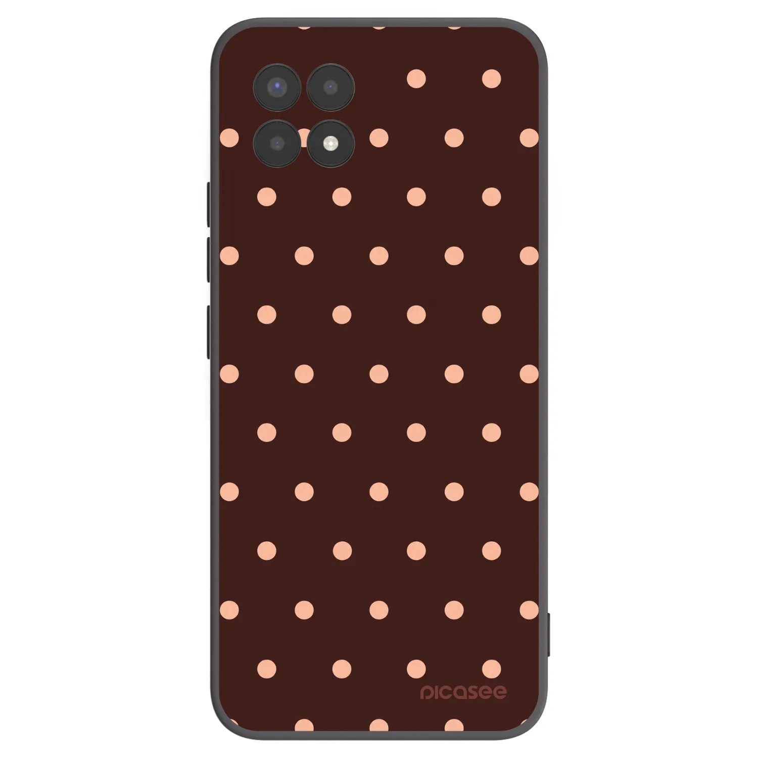 Picasee crna silikonska maskica za Realme 8i - Peach Dots & Chocolate