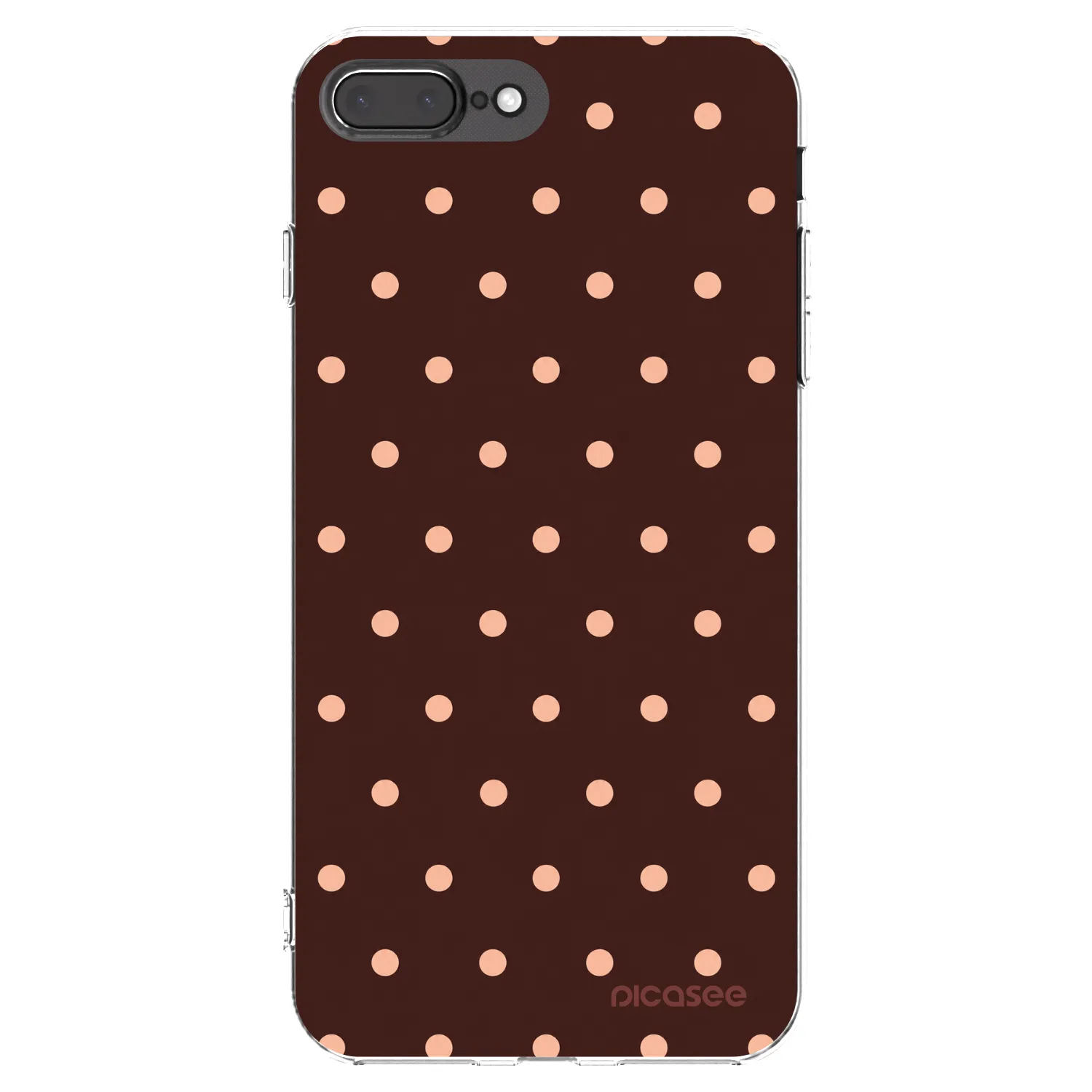 Picasee silikonska prozirna maskica za Apple iPhone 7 Plus - Peach Dots & Chocolate