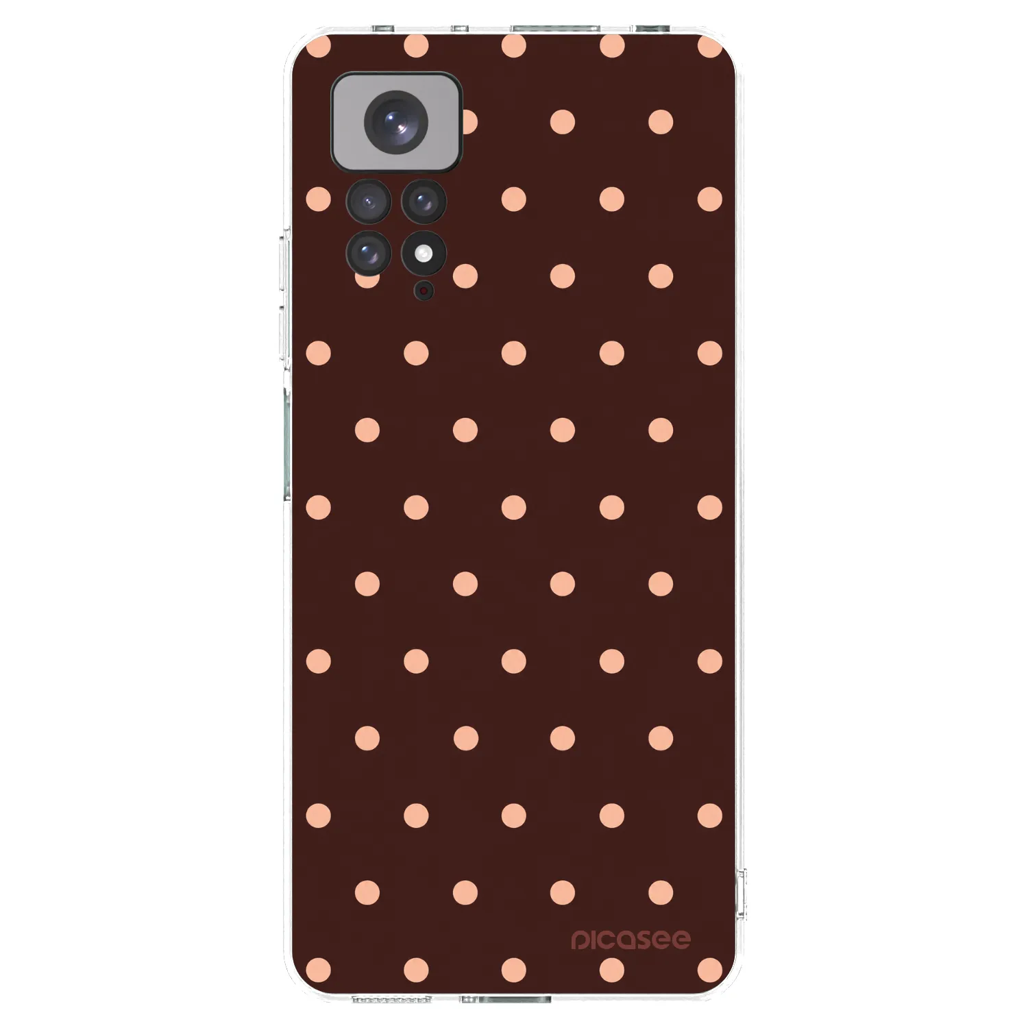 Picasee silikonska prozirna maskica za Xiaomi Redmi Note 11 - Peach Dots & Chocolate