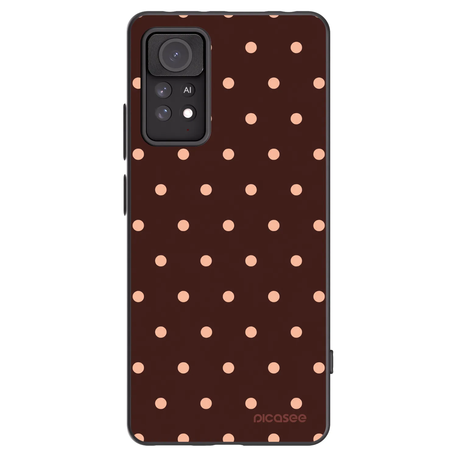 Picasee crna silikonska maskica za Xiaomi Redmi Note 11 Pro - Peach Dots & Chocolate