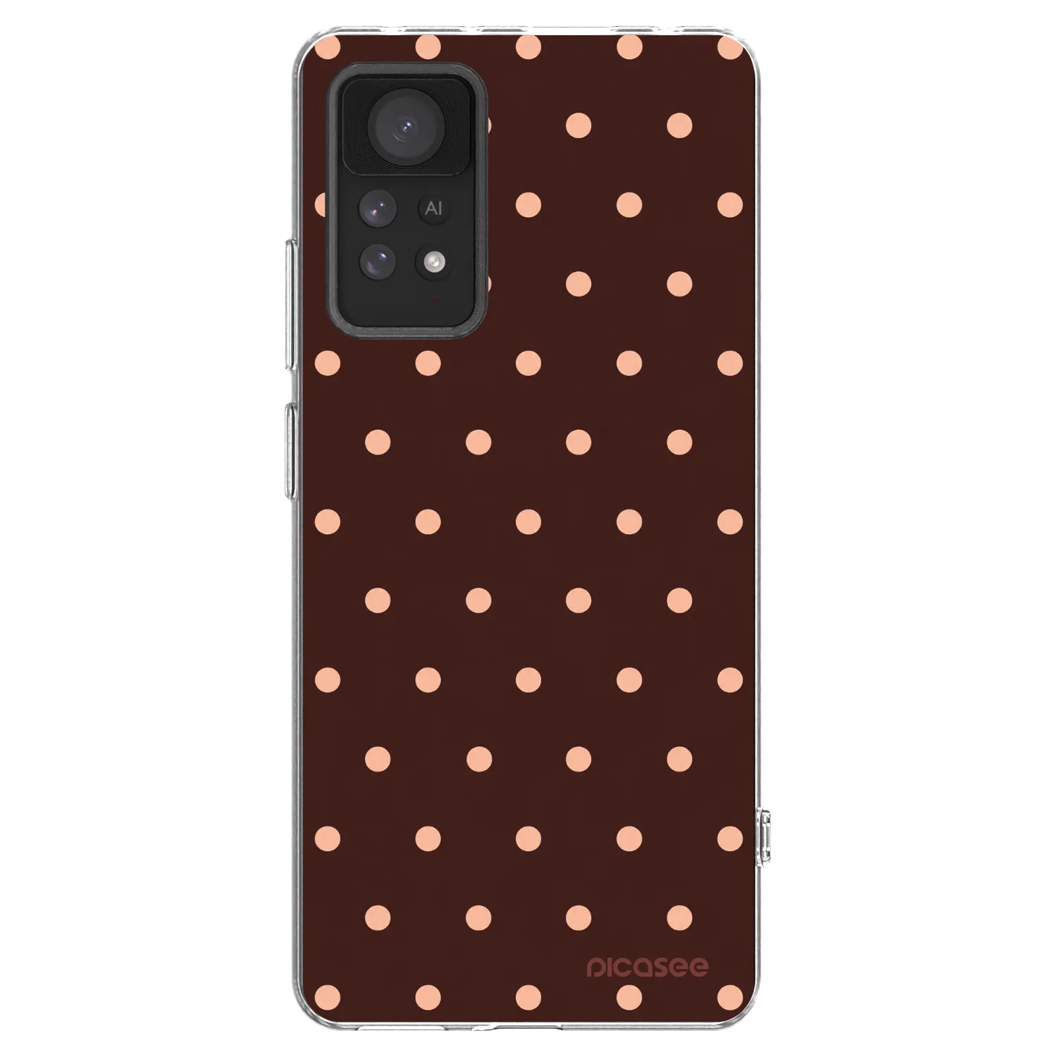Picasee silikonska prozirna maskica za Xiaomi Redmi Note 11 Pro - Peach Dots & Chocolate