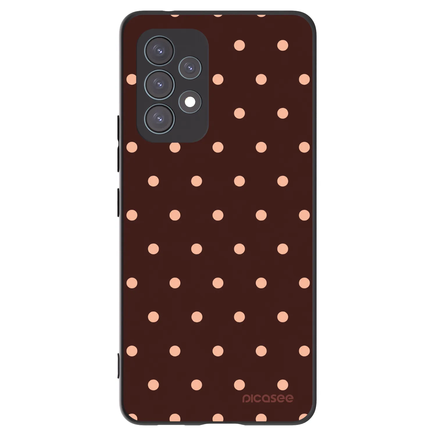 Picasee crna silikonska maskica za Samsung Galaxy A53 5G A536 - Peach Dots & Chocolate