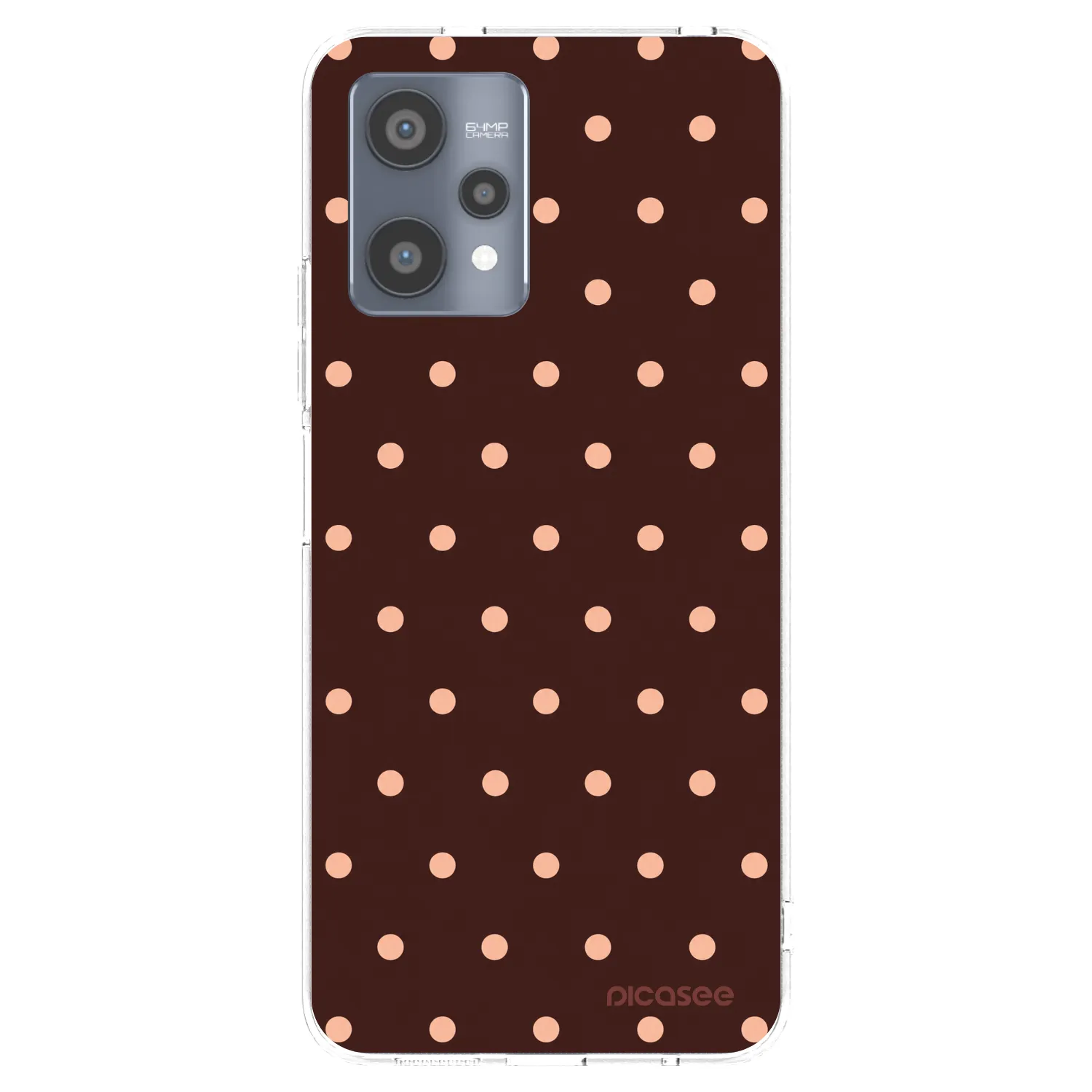 Picasee silikonska prozirna maskica za Realme 9 Pro 5G - Peach Dots & Chocolate