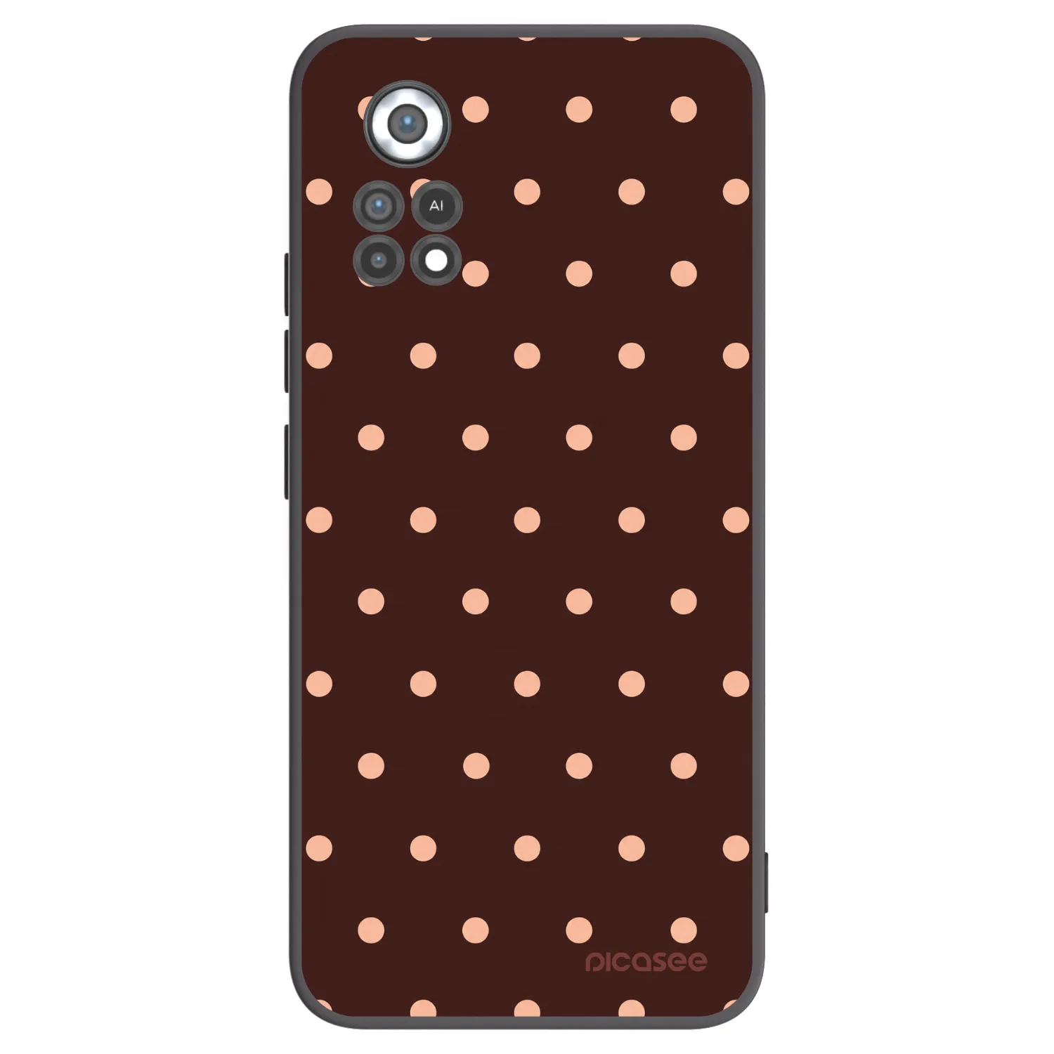 Picasee crna silikonska maskica za Xiaomi Poco X4 Pro 5G - Peach Dots & Chocolate