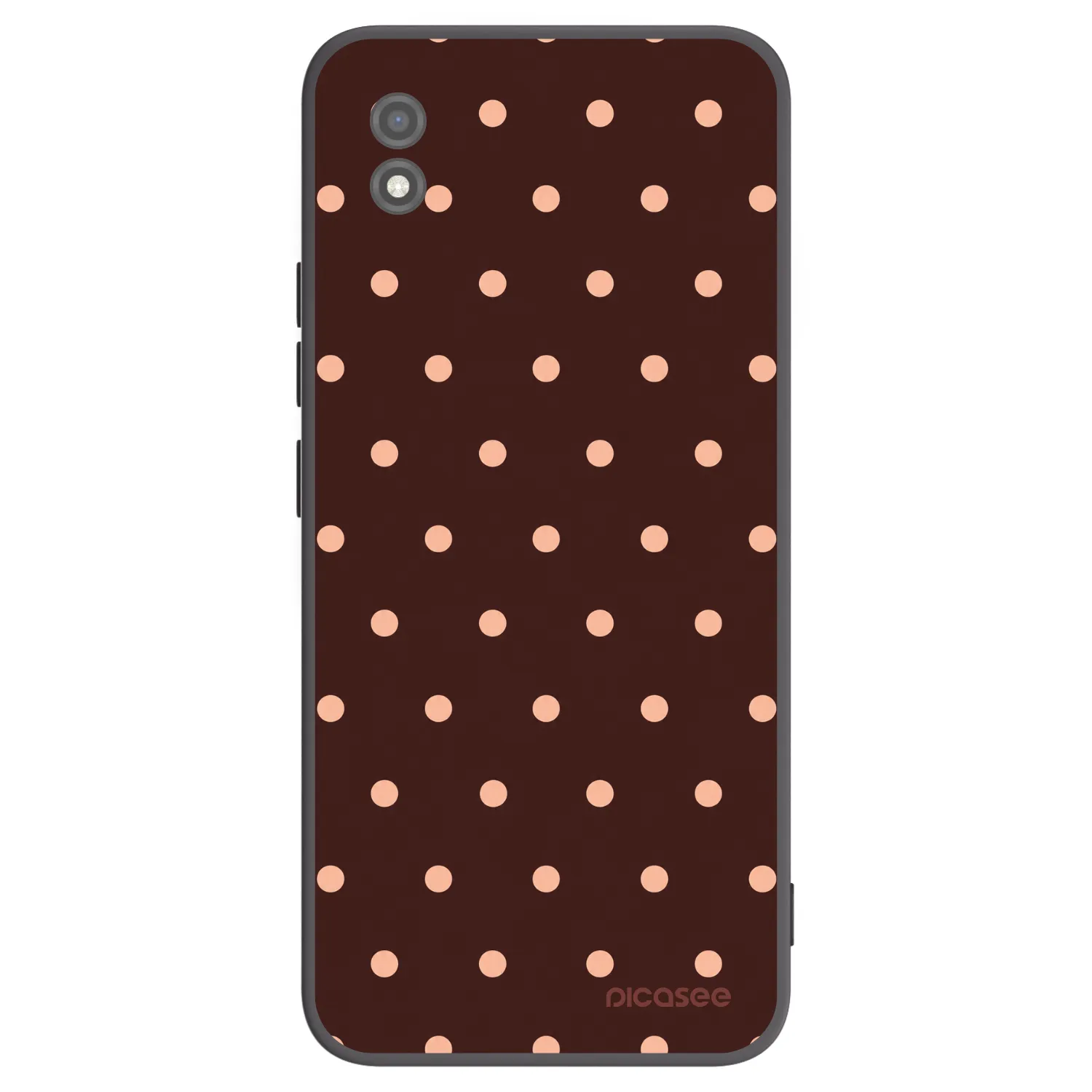 Picasee crna silikonska maskica za Realme C11 (2021) - Peach Dots & Chocolate