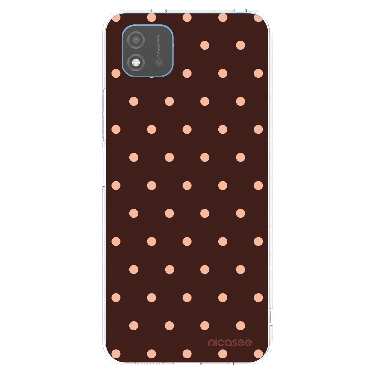 Picasee silikonska prozirna maskica za Realme C11 (2021) - Peach Dots & Chocolate