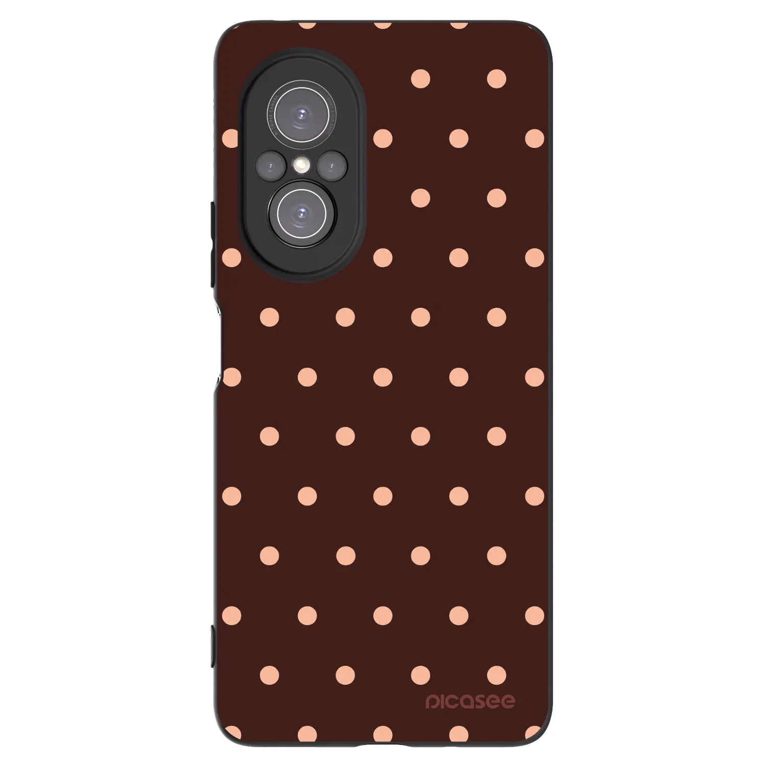 Picasee crna silikonska maskica za Huawei Nova 9 SE - Peach Dots & Chocolate