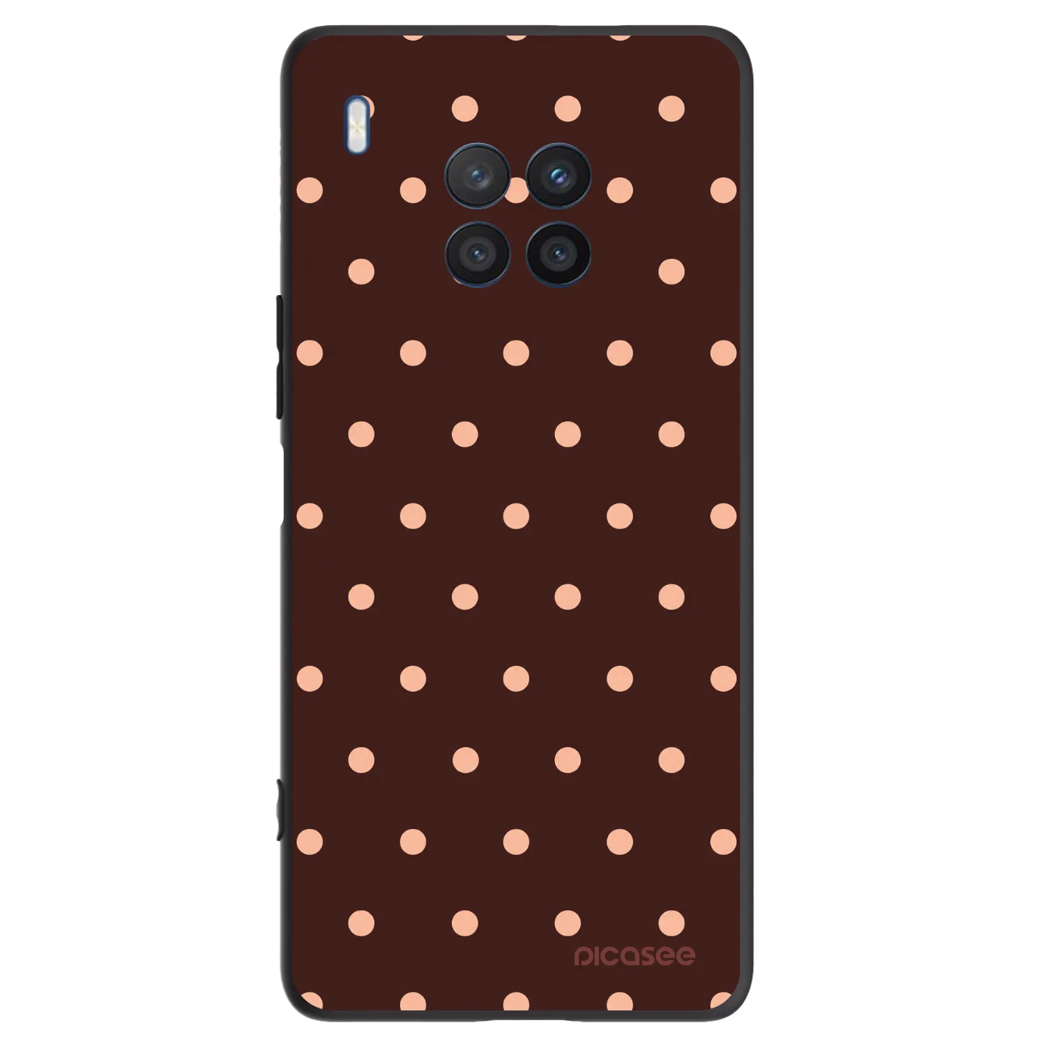 Picasee crna silikonska maskica za Honor 50 Lite - Peach Dots & Chocolate