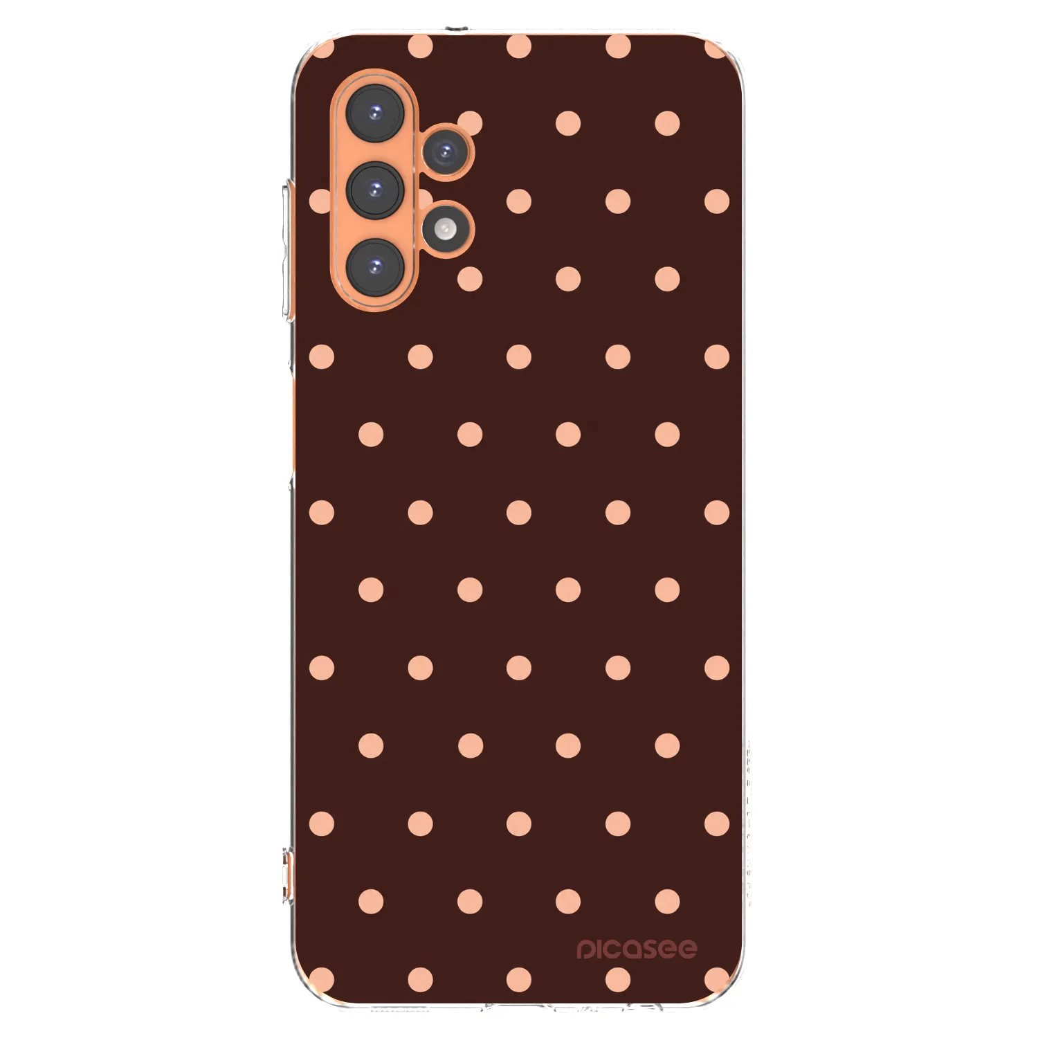 Picasee silikonska prozirna maskica za Samsung Galaxy A13 4G A135 - Peach Dots & Chocolate