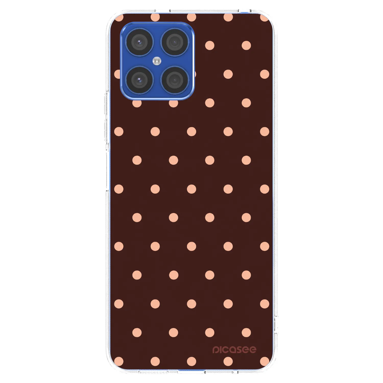 Picasee silikonska prozirna maskica za Honor X8 4G - Peach Dots & Chocolate