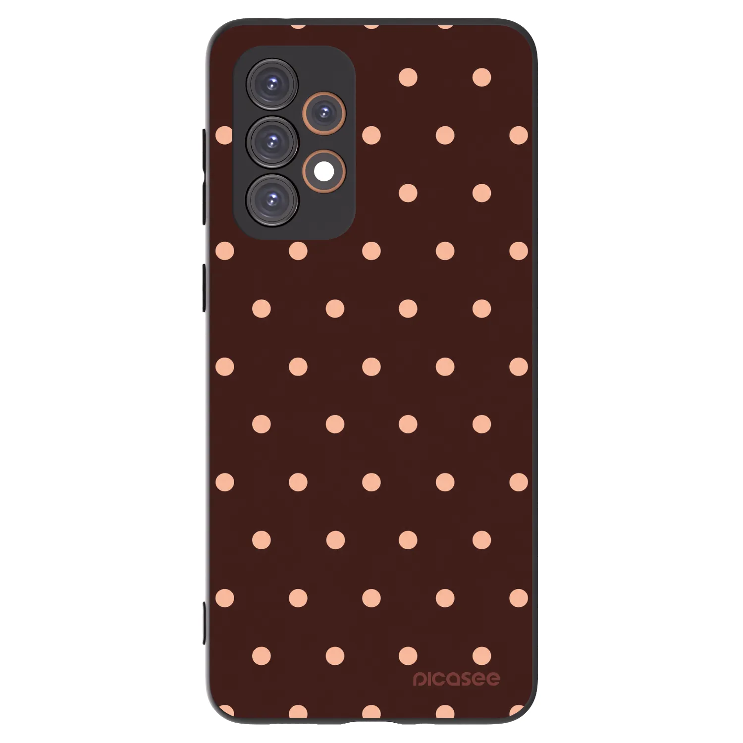 Picasee crna silikonska maskica za Samsung Galaxy A33 5G A336 - Peach Dots & Chocolate