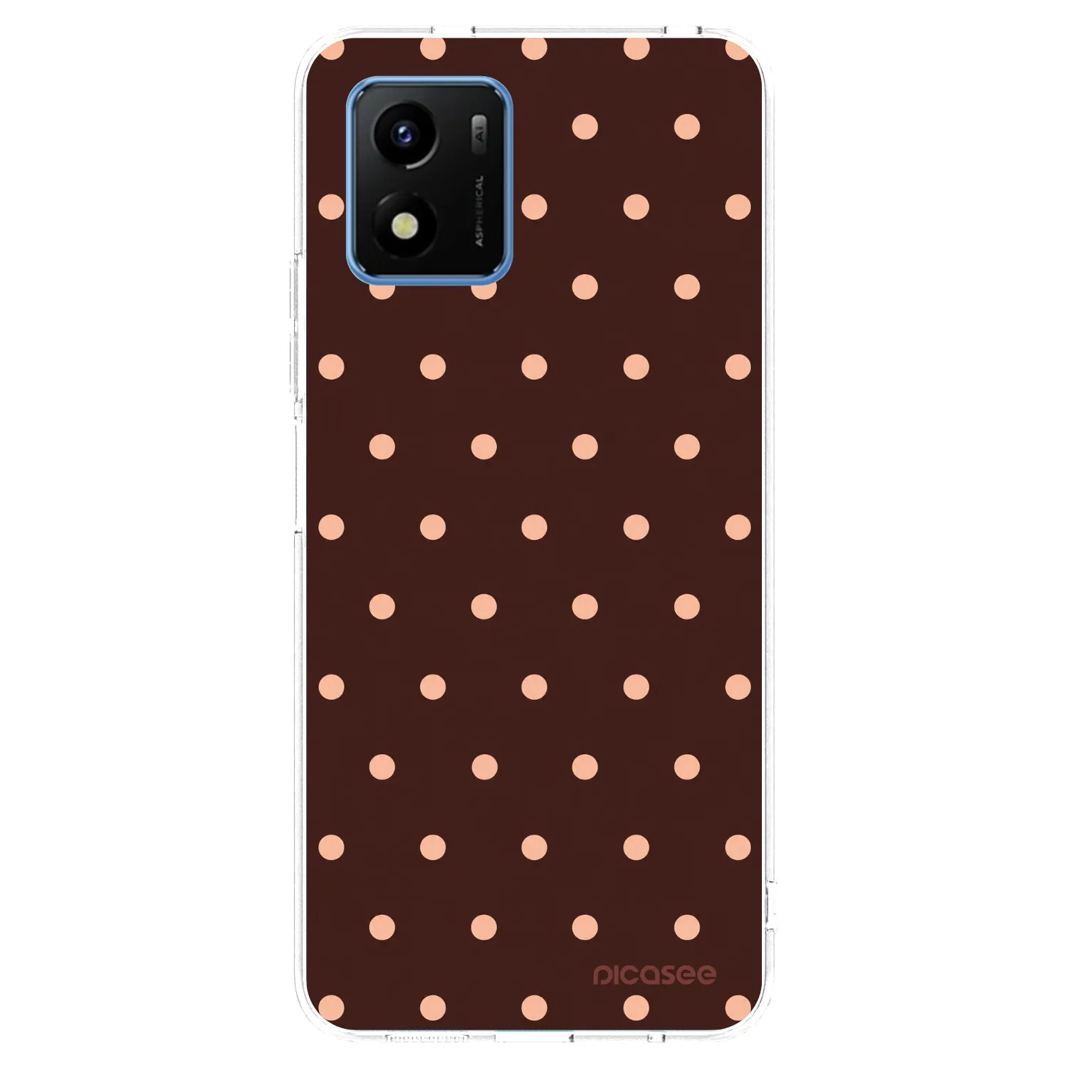Picasee silikonska prozirna maskica za Vivo Y01 - Peach Dots & Chocolate