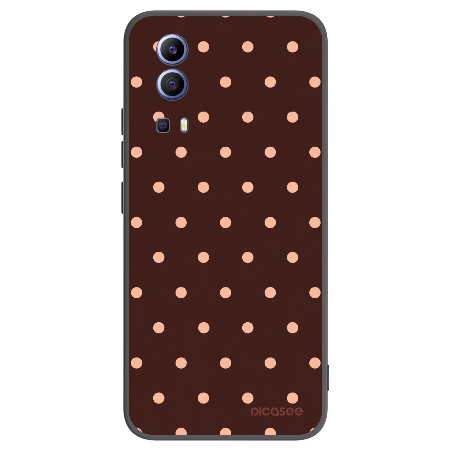 Picasee crna silikonska maskica za Vivo Y52 5G - Peach Dots & Chocolate