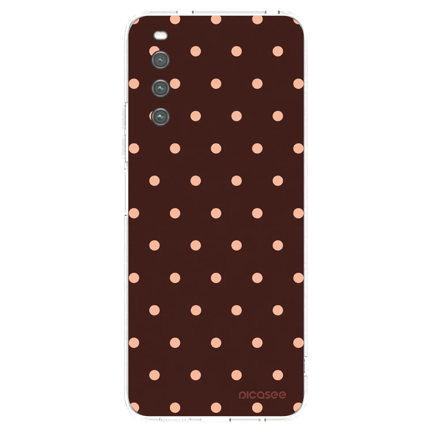 Picasee silikonska prozirna maskica za Sony Xperia 10 IV 5G - Peach Dots & Chocolate