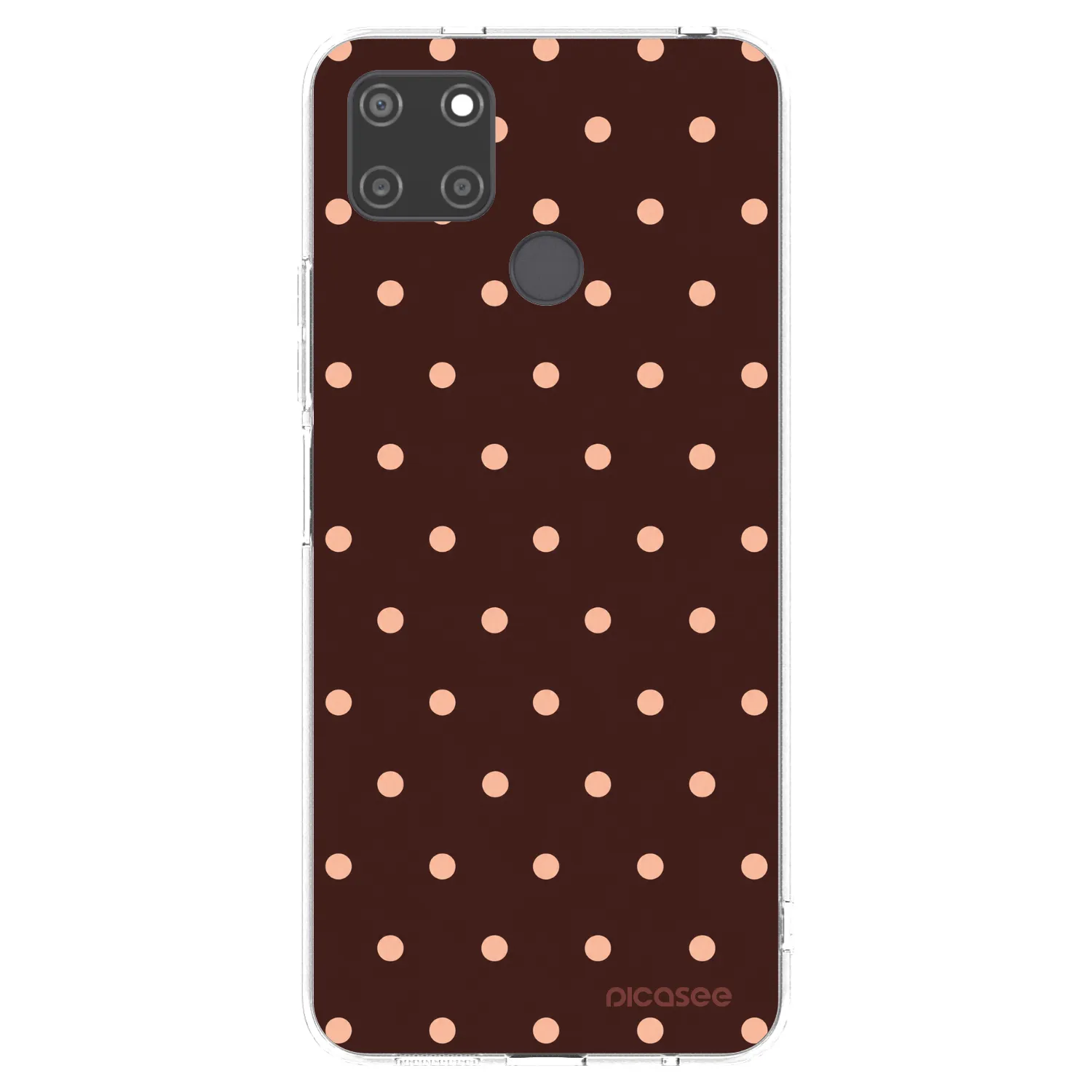 Picasee silikonska prozirna maskica za Realme C21Y - Peach Dots & Chocolate