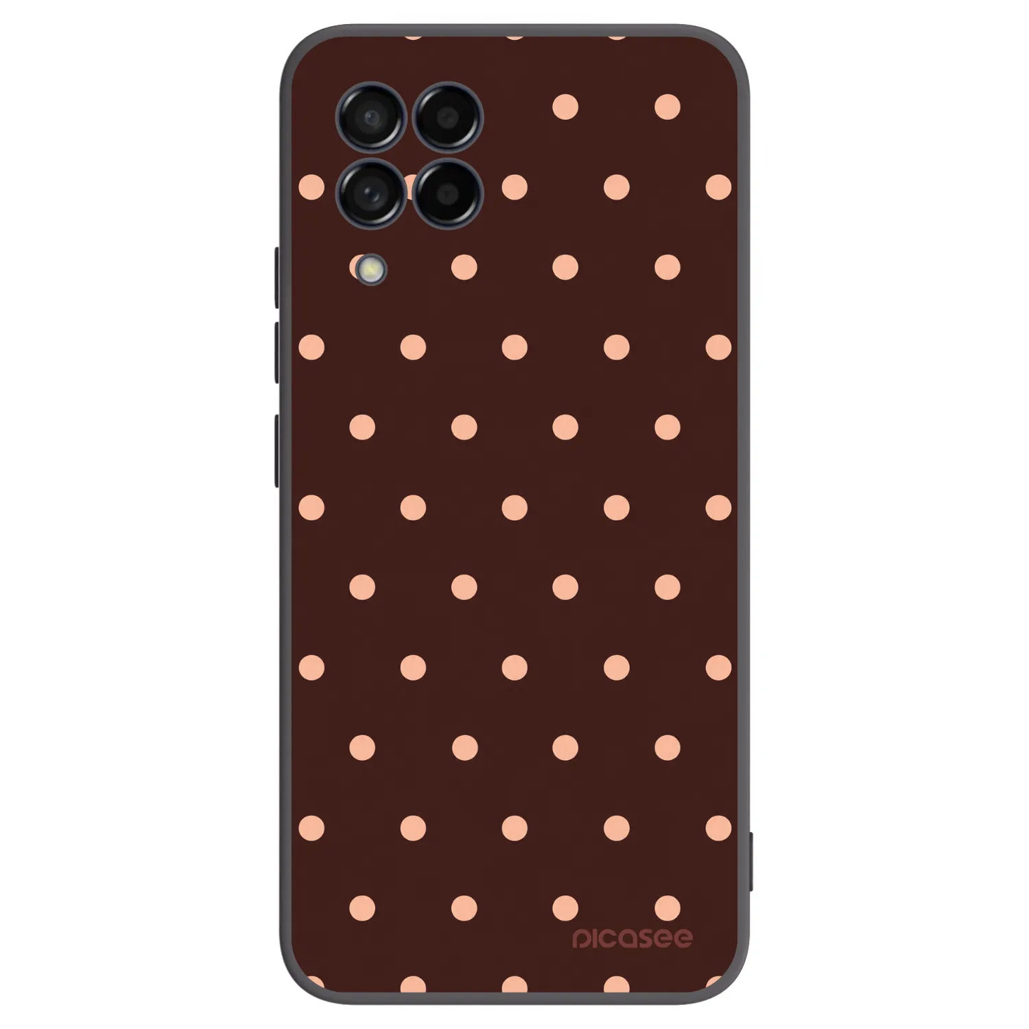 Picasee crna silikonska maskica za Samsung Galaxy M53 5G - Peach Dots & Chocolate