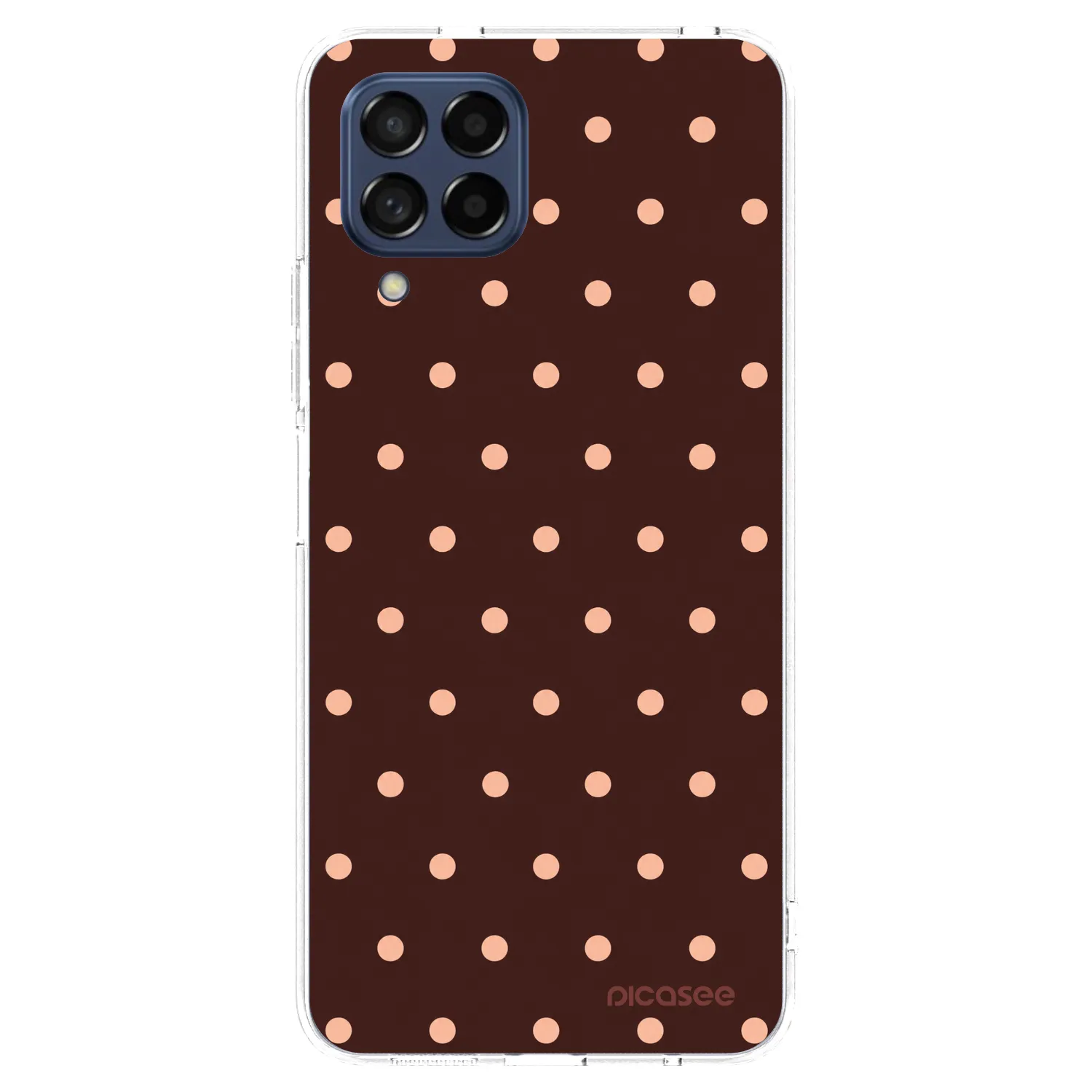 Picasee silikonska prozirna maskica za Samsung Galaxy M53 5G - Peach Dots & Chocolate