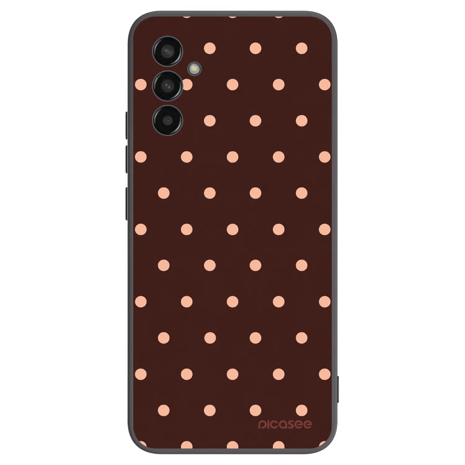 Picasee crna silikonska maskica za Samsung Galaxy M13 M135F - Peach Dots & Chocolate