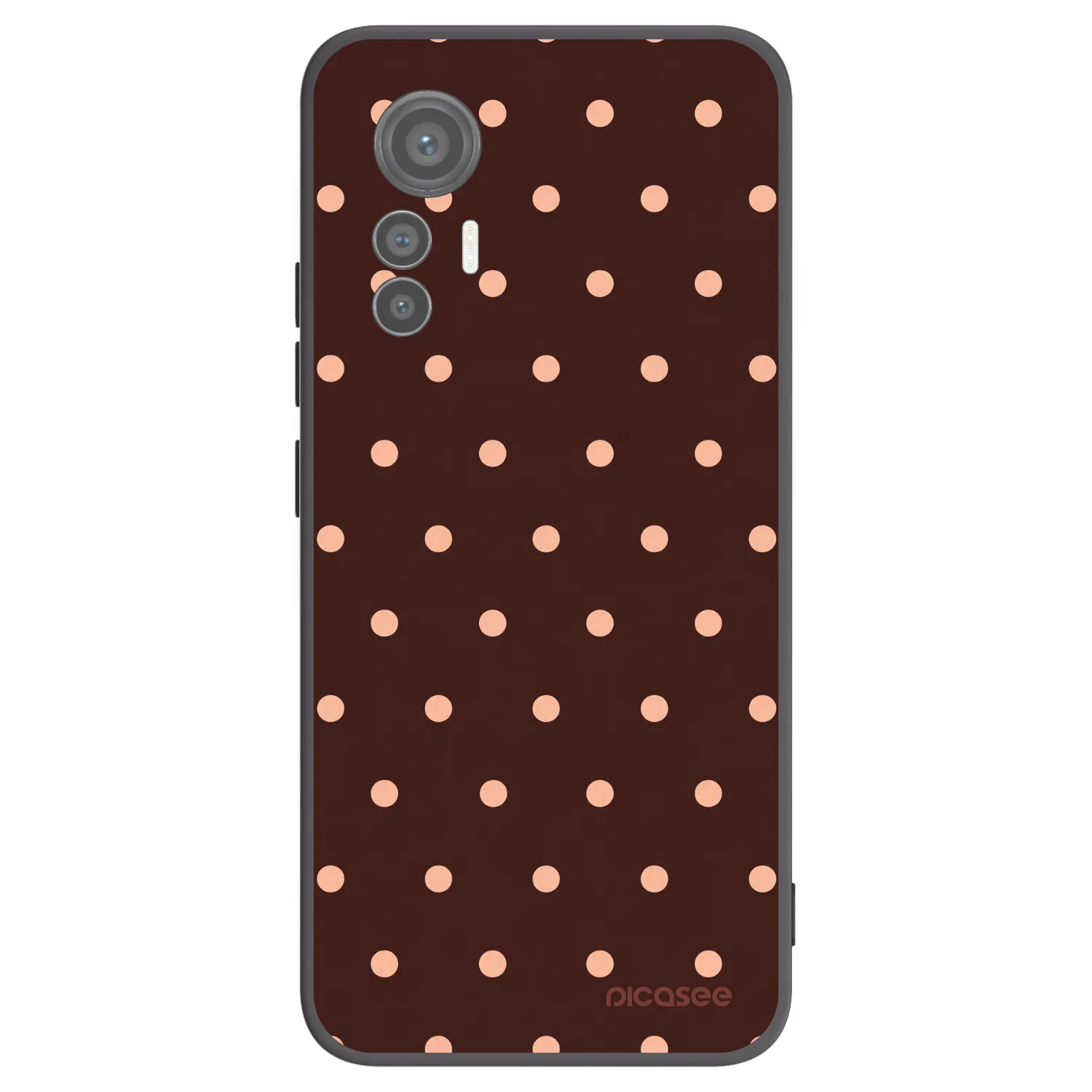 Picasee crna silikonska maskica za Xiaomi 12 Lite - Peach Dots & Chocolate