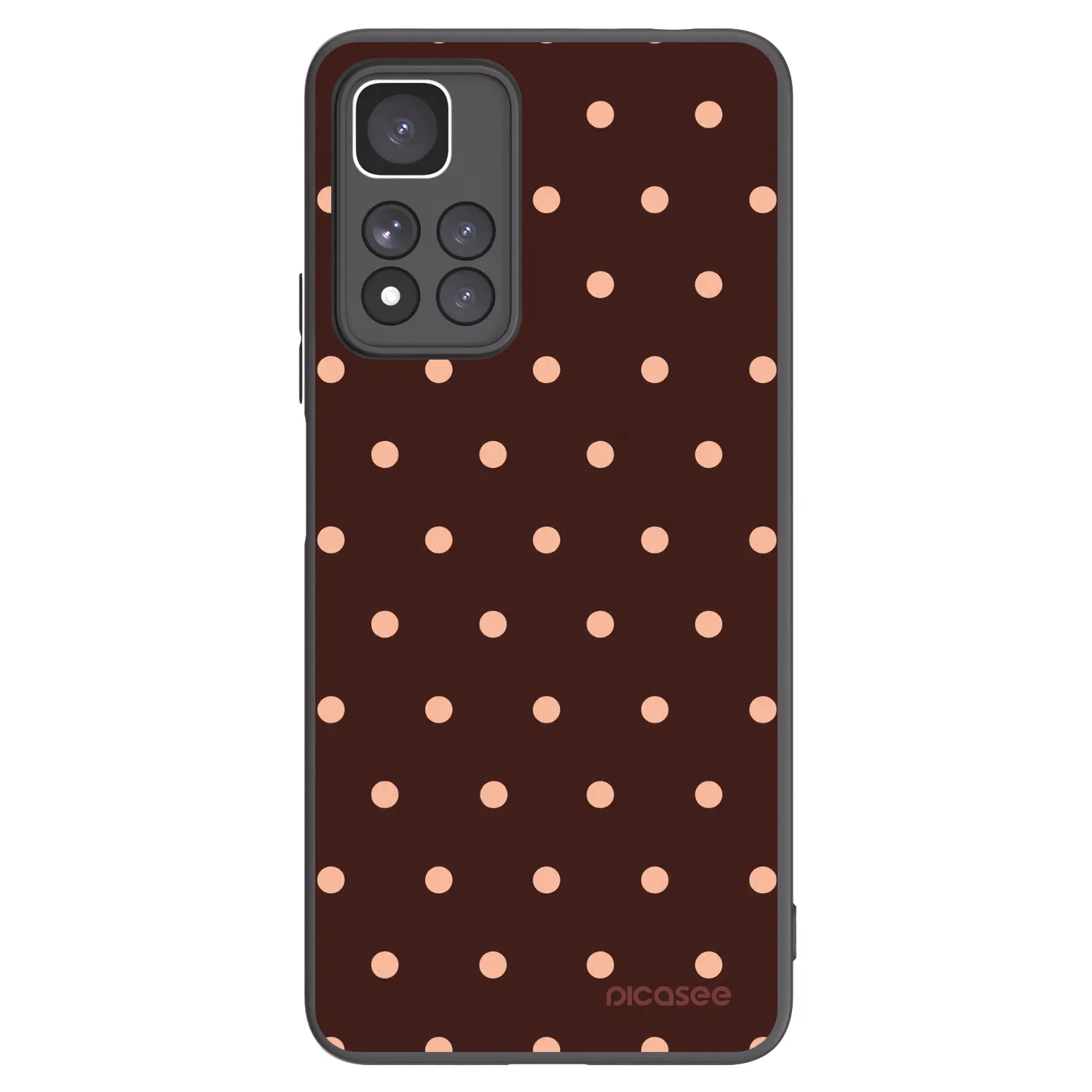 Picasee crna silikonska maskica za Xiaomi Redmi Note 11 Pro+ 5G - Peach Dots & Chocolate