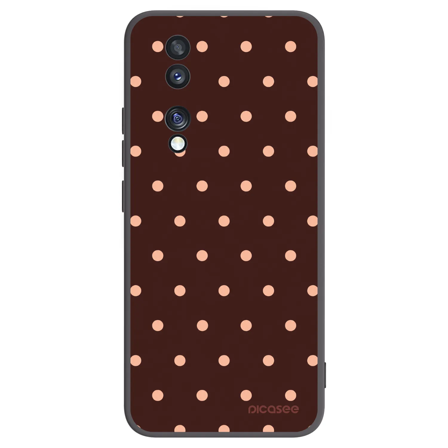 Picasee crna silikonska maskica za Honor 70 - Peach Dots & Chocolate