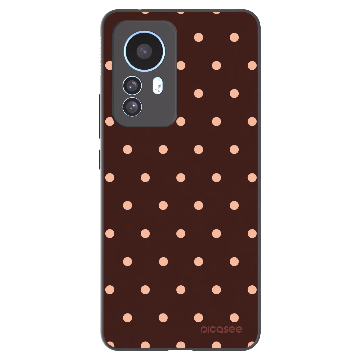 Picasee crna silikonska maskica za Xiaomi 12T - Peach Dots & Chocolate