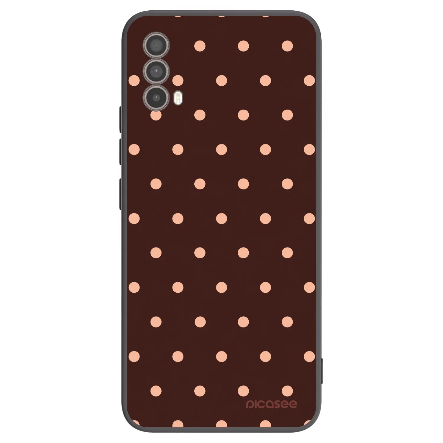 Picasee crna silikonska maskica za Motorola Moto E40 - Peach Dots & Chocolate