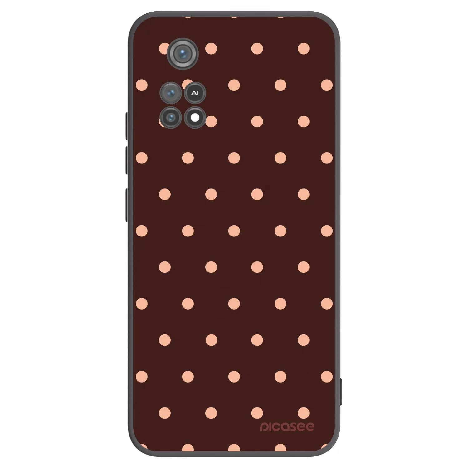 Picasee crna silikonska maskica za Xiaomi Poco M4 Pro - Peach Dots & Chocolate