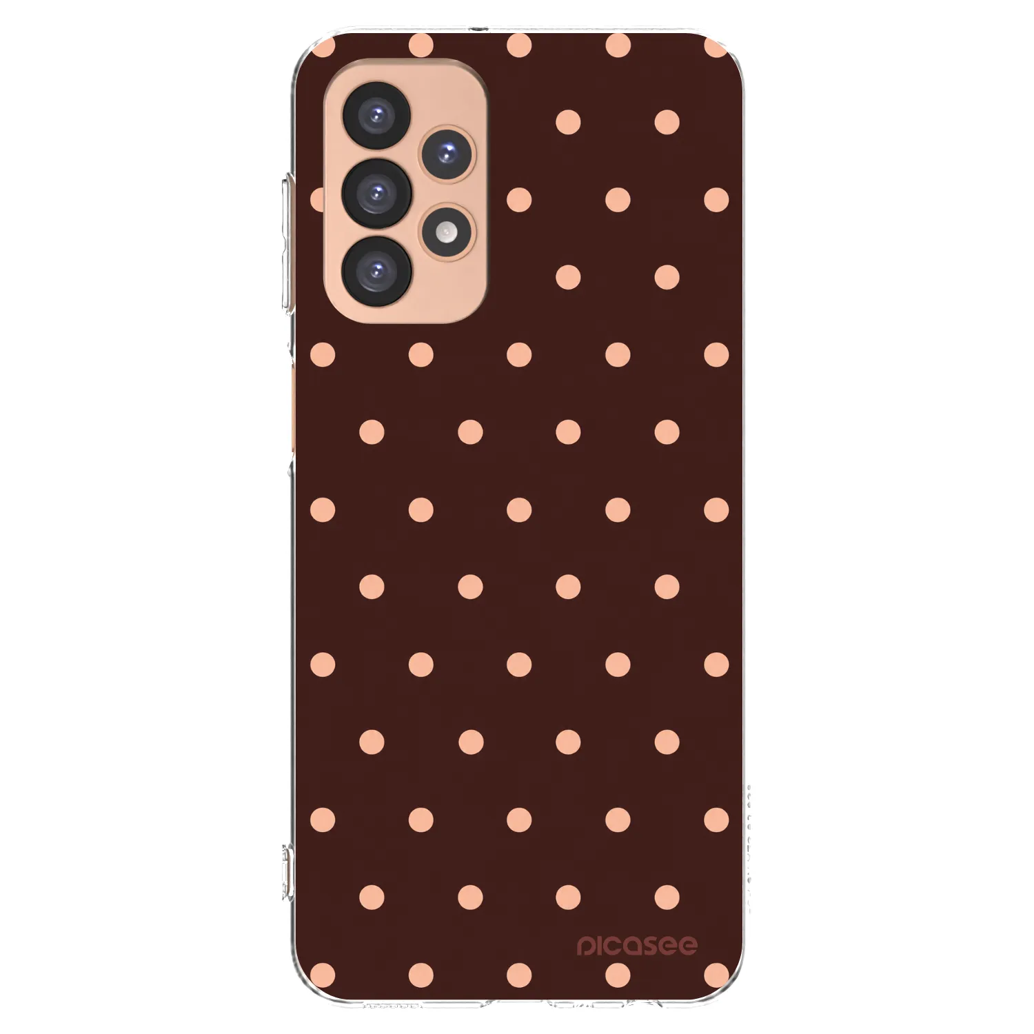 Picasee silikonska prozirna maskica za Samsung Galaxy A23 A236B 5G - Peach Dots & Chocolate