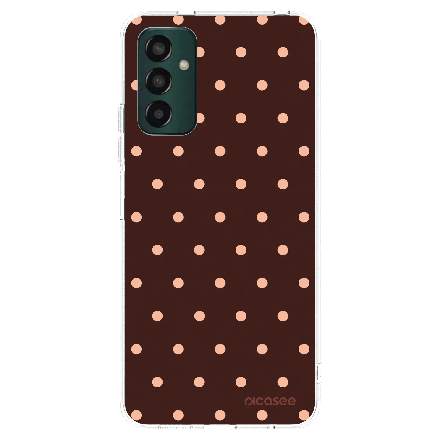 Picasee silikonska prozirna maskica za Samsung Galaxy M23 5G - Peach Dots & Chocolate