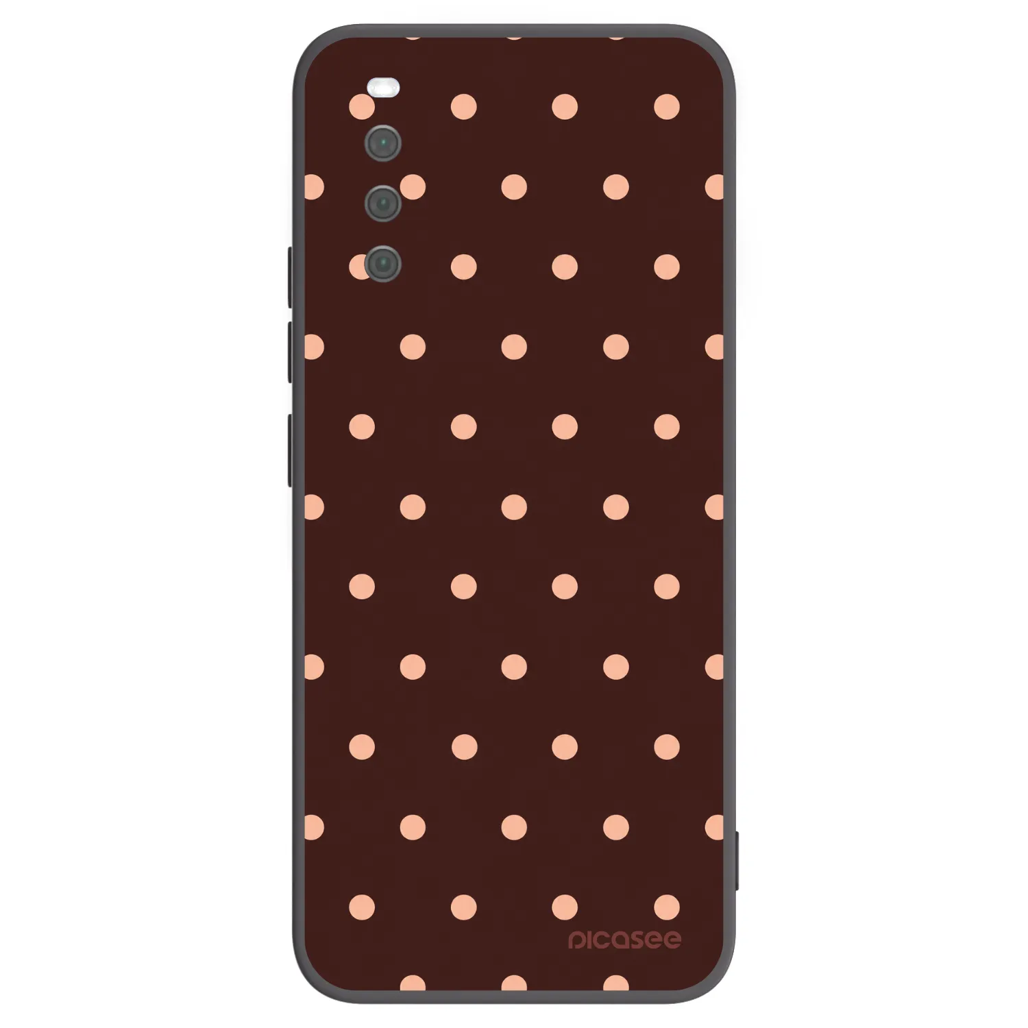 Picasee crna silikonska maskica za Sony Xperia 10 III - Peach Dots & Chocolate