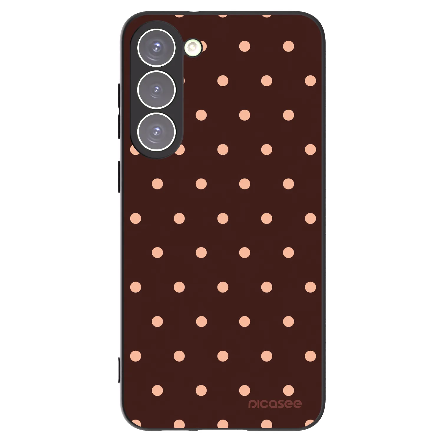 Picasee crna silikonska maskica za Samsung Galaxy S23+ 5G - Peach Dots & Chocolate