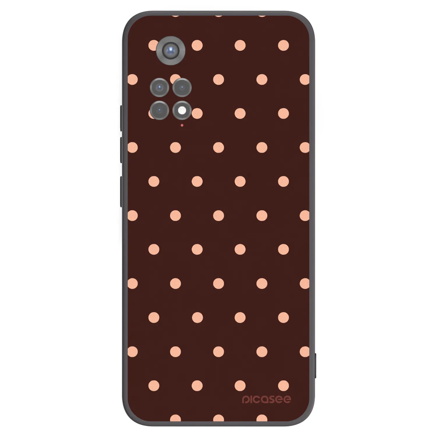 Picasee crna silikonska maskica za Xiaomi Redmi Note 11S 5G - Peach Dots & Chocolate