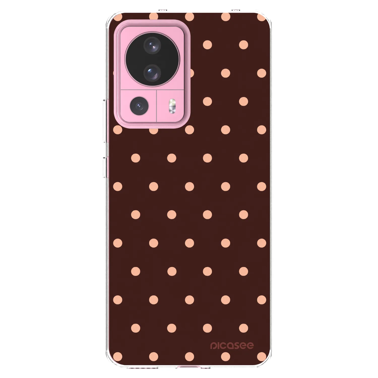 Picasee silikonska prozirna maskica za Xiaomi 13 Lite - Peach Dots & Chocolate