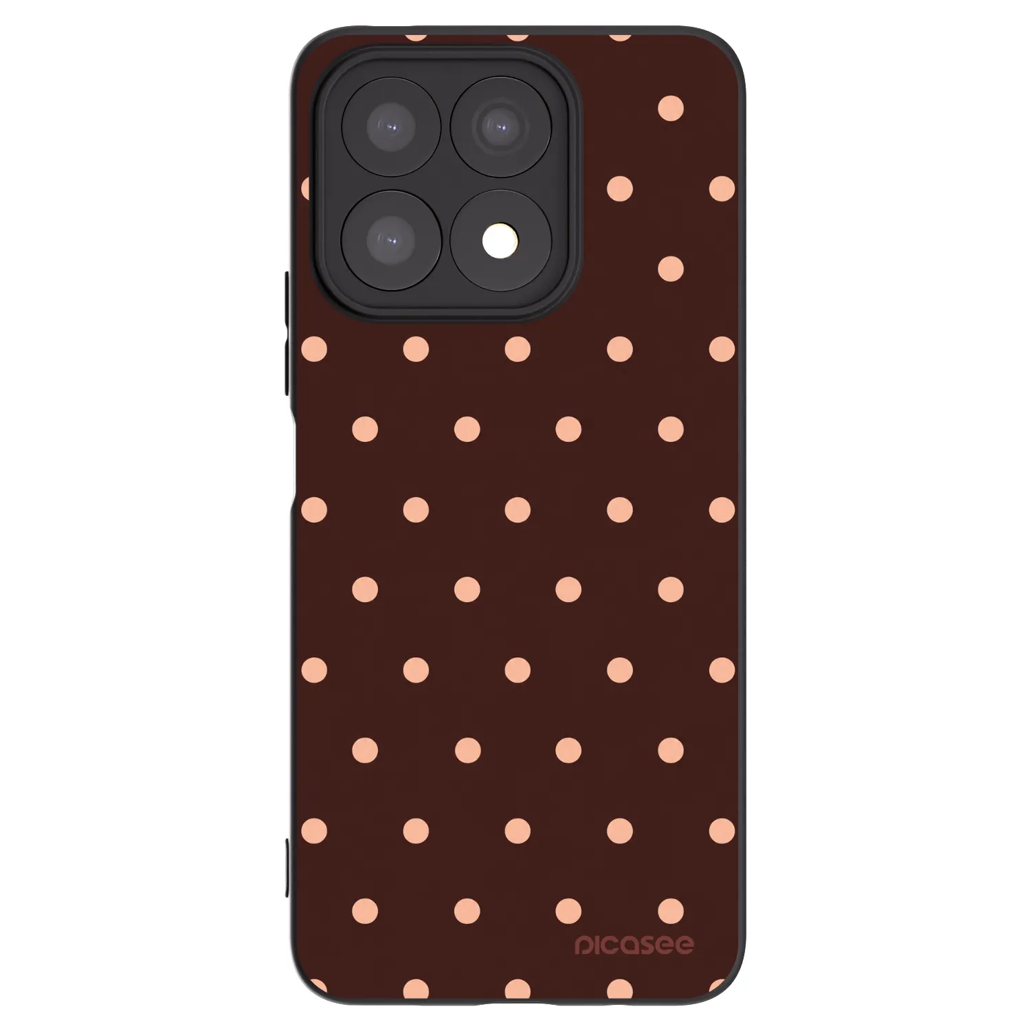 Picasee crna silikonska maskica za Honor X8a - Peach Dots & Chocolate