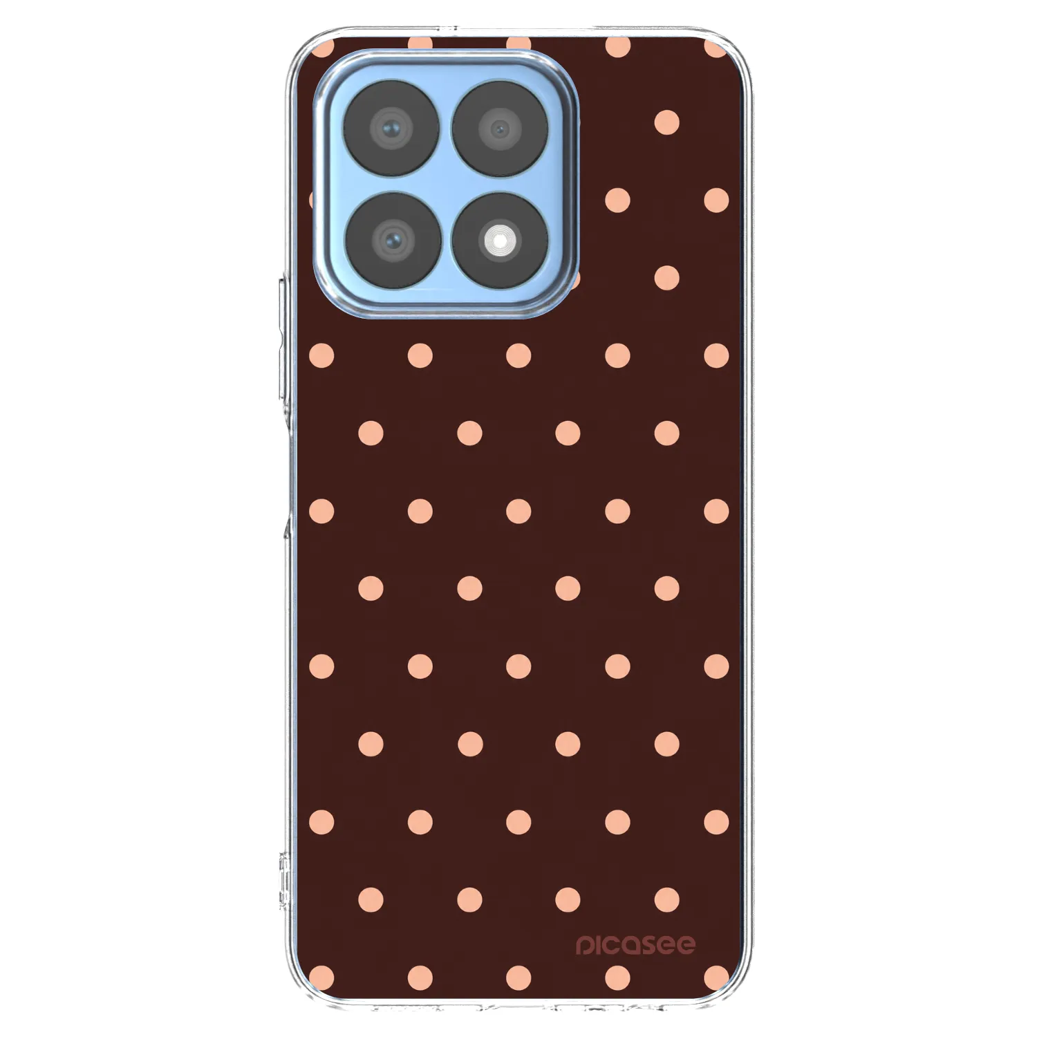 Picasee silikonska prozirna maskica za Honor X8a - Peach Dots & Chocolate