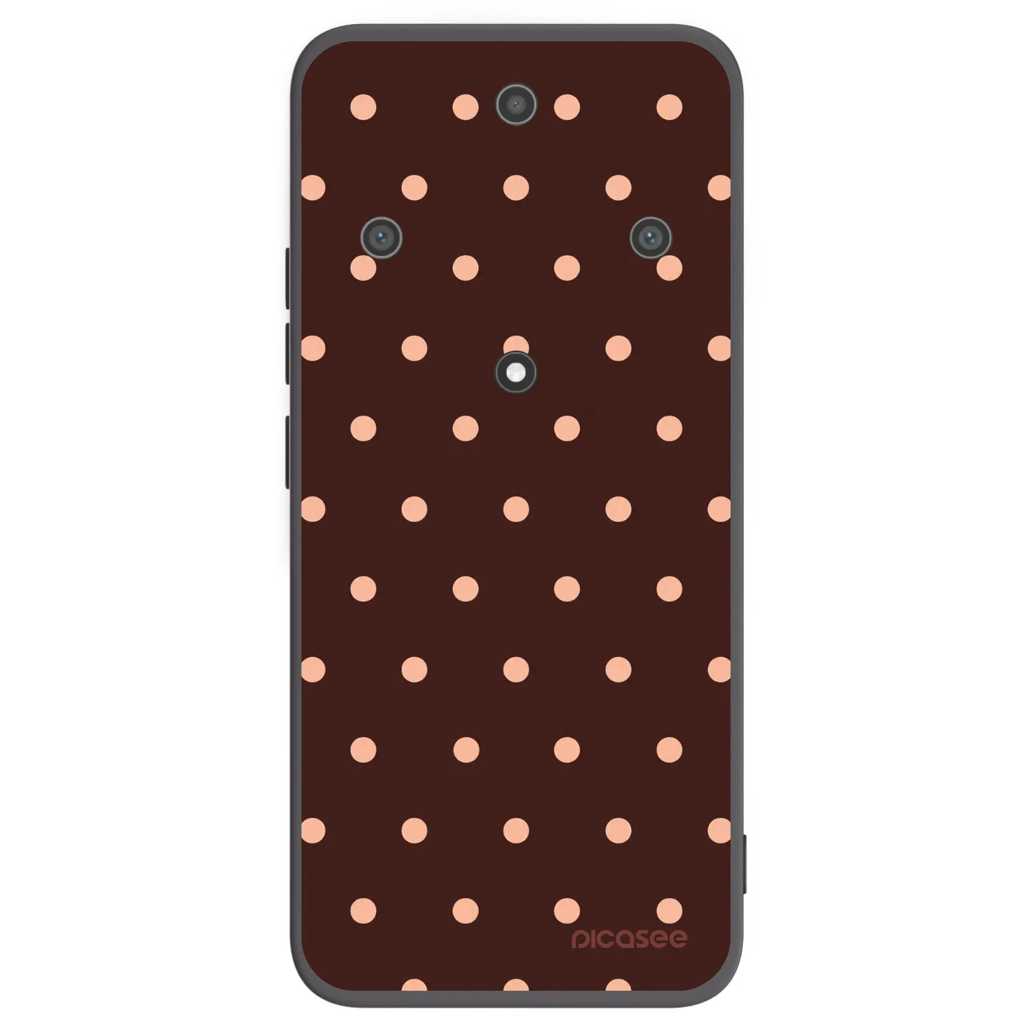 Picasee crna silikonska maskica za Honor Magic5 Lite 5G - Peach Dots & Chocolate