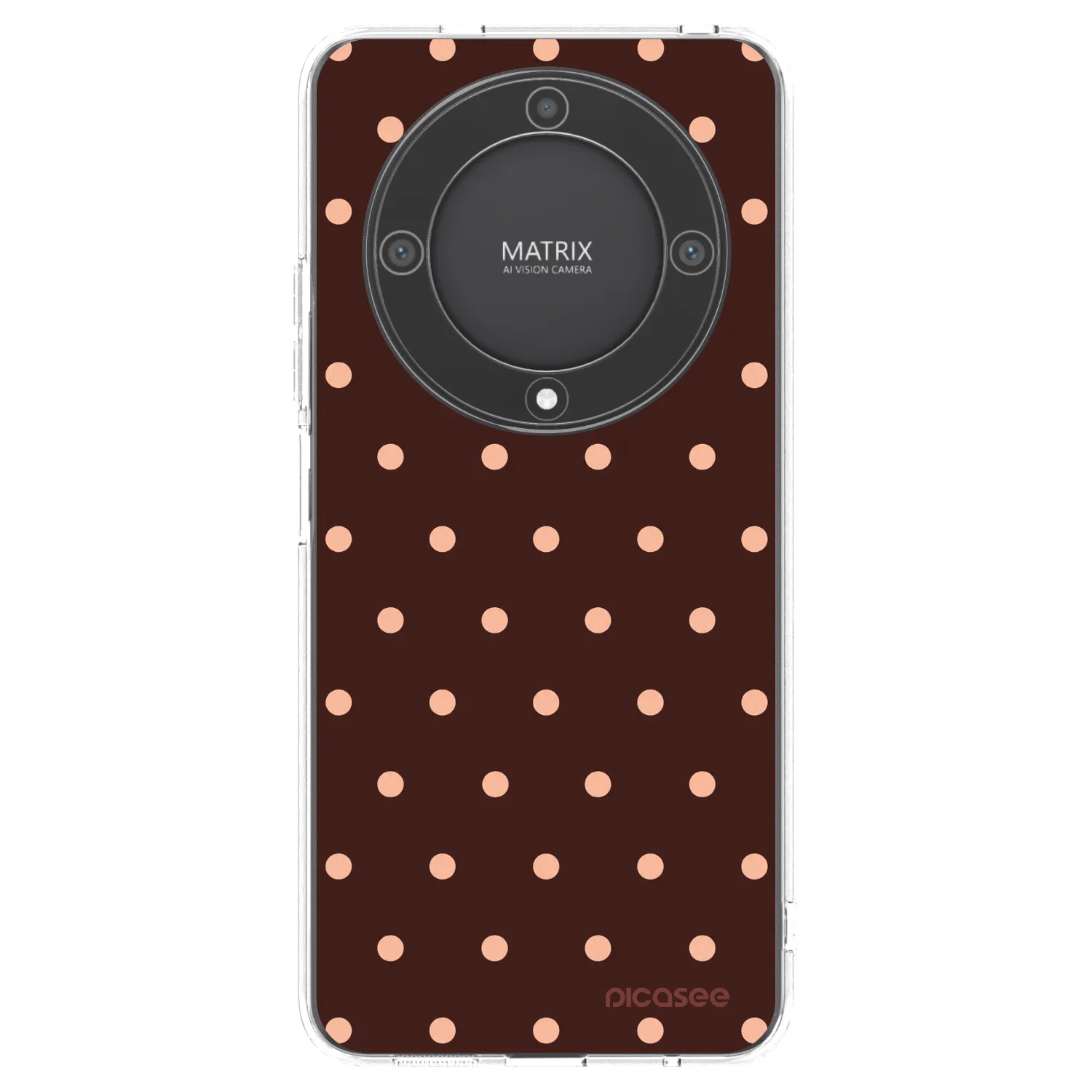 Picasee silikonska prozirna maskica za Honor Magic5 Lite 5G - Peach Dots & Chocolate