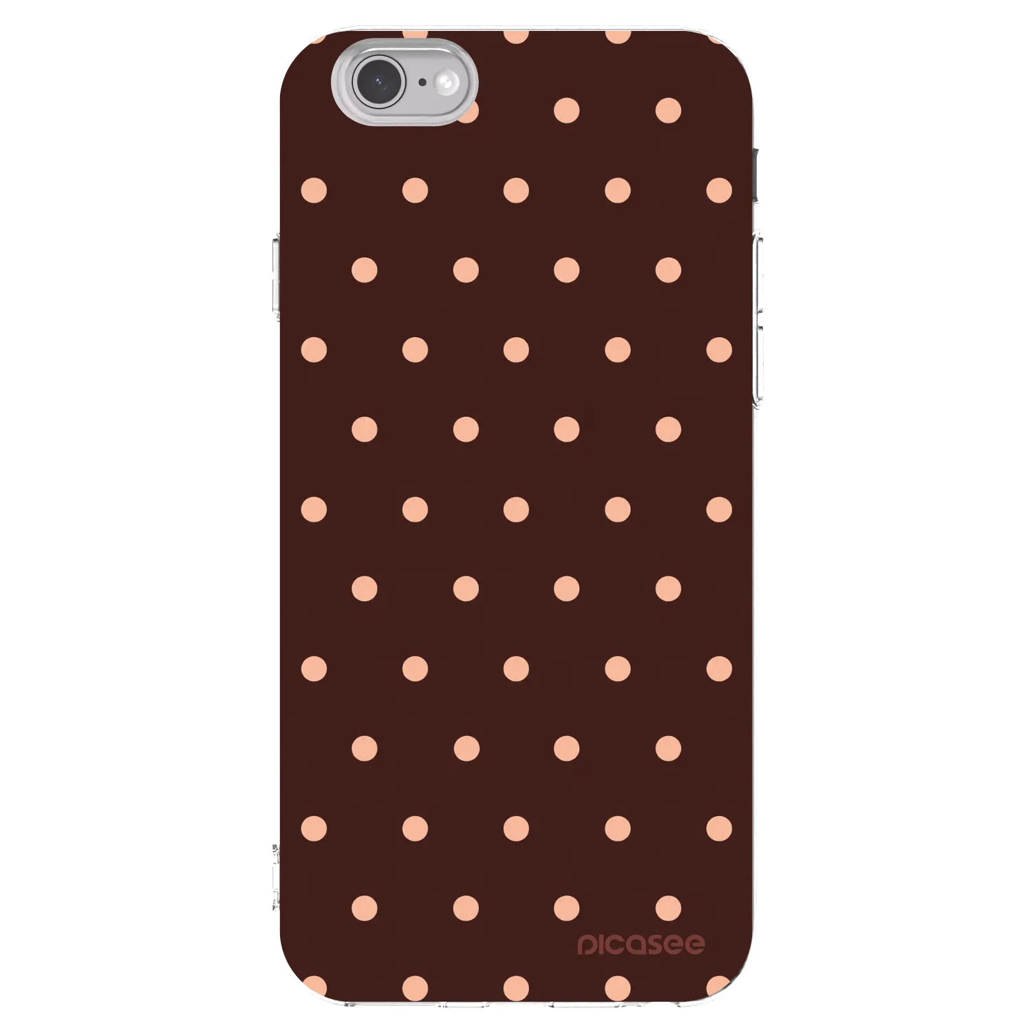 Picasee silikonska prozirna maskica za Apple iPhone 6/6S - Peach Dots & Chocolate