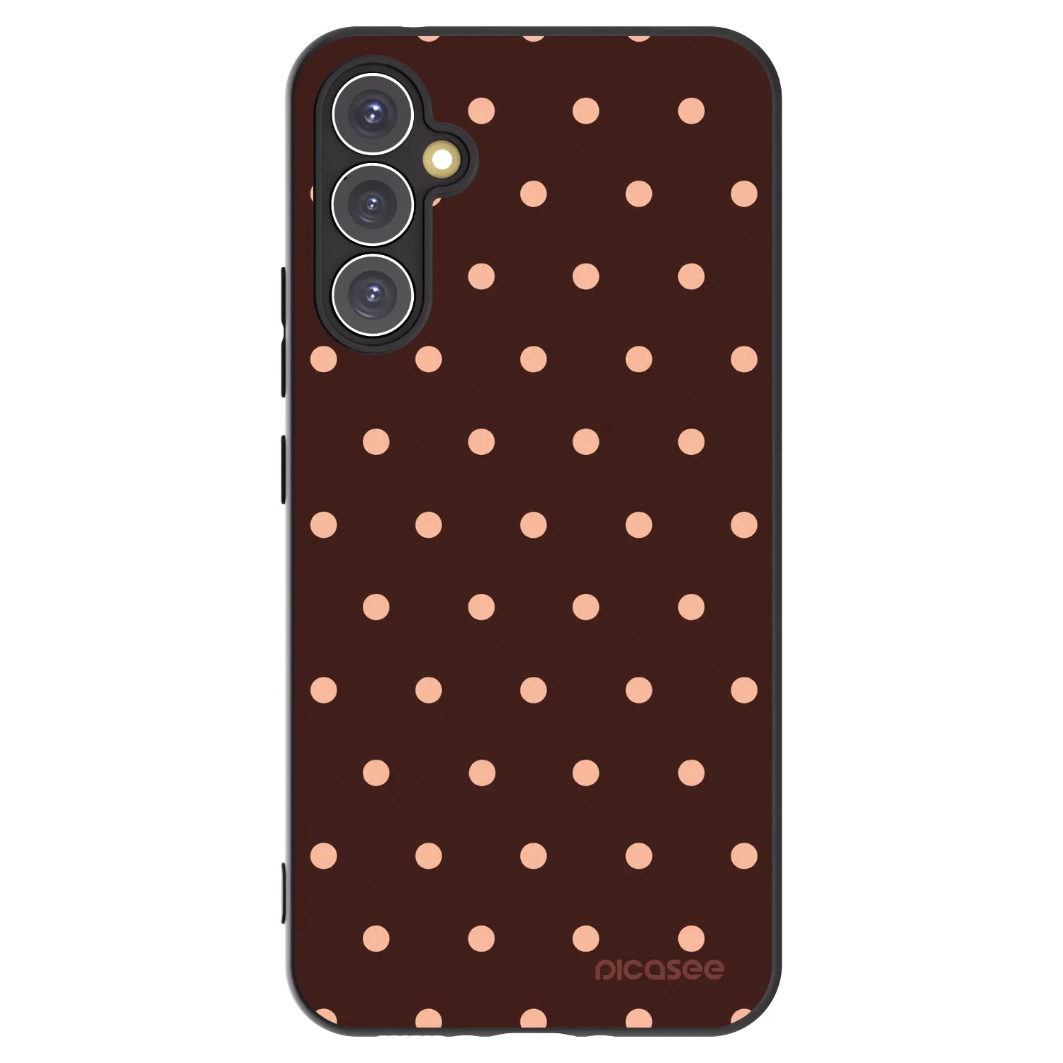 Picasee crna silikonska maskica za Samsung Galaxy A34 5G A346B - Peach Dots & Chocolate
