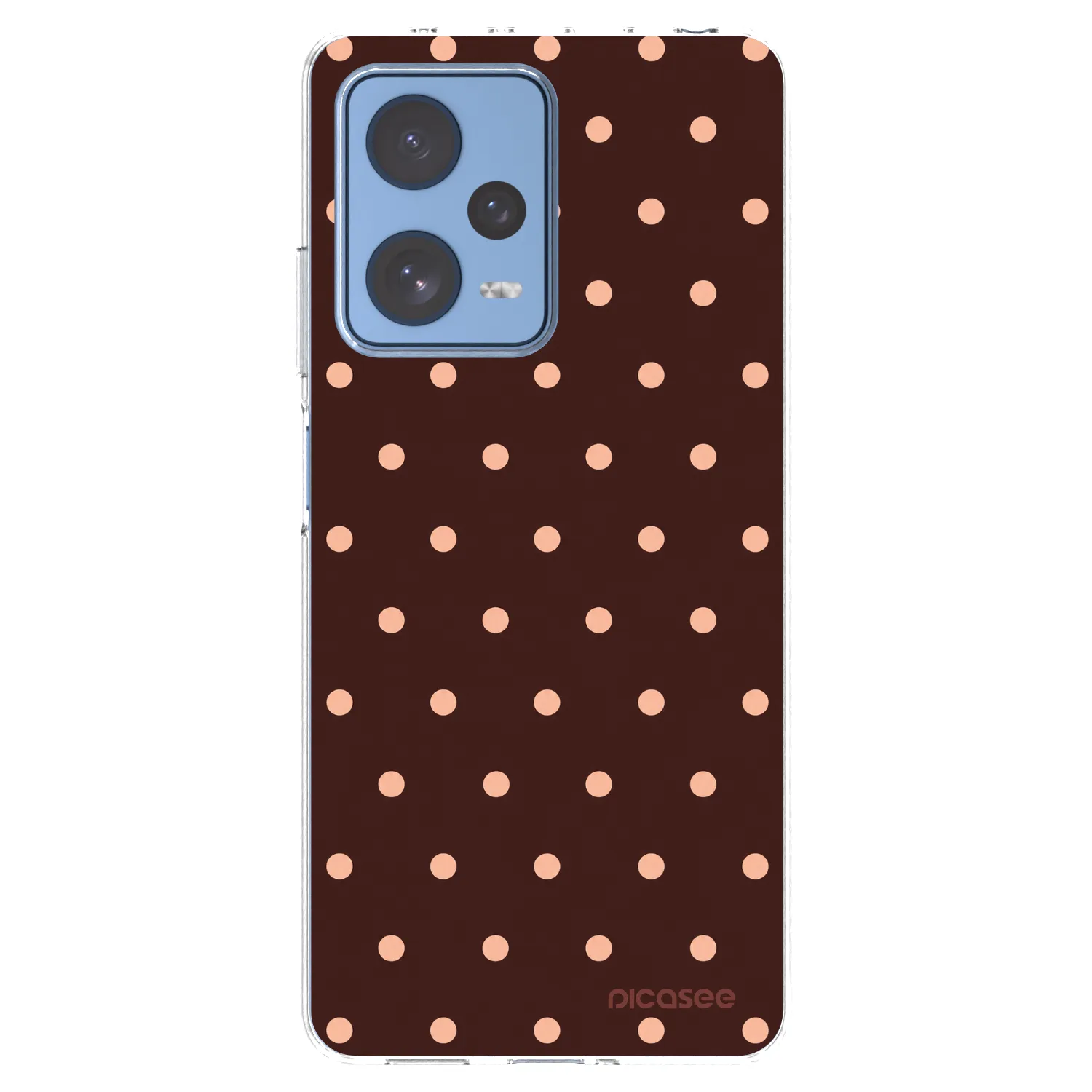 Picasee silikonska prozirna maskica za Xiaomi Redmi Note 12 Pro 5G - Peach Dots & Chocolate