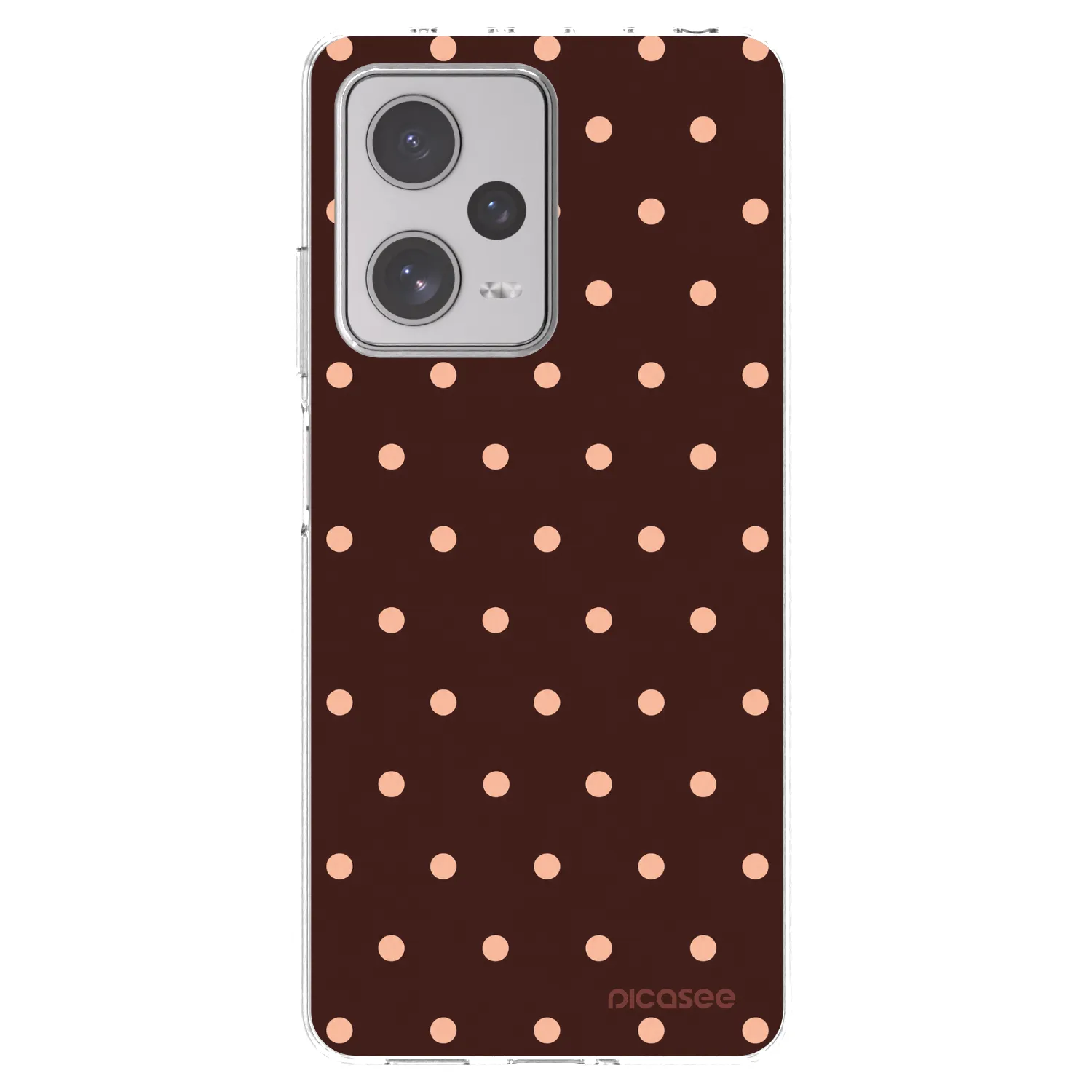 Picasee silikonska prozirna maskica za Xiaomi Redmi Note 12 Pro+ 5G - Peach Dots & Chocolate
