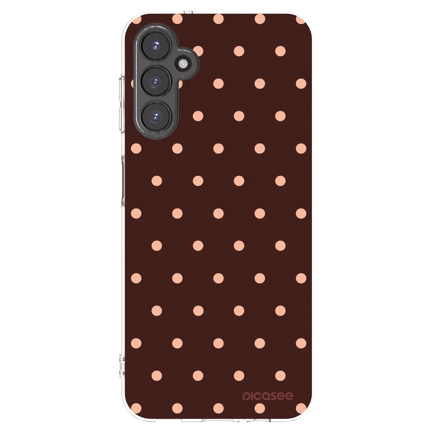 Picasee silikonska prozirna maskica za Samsung Galaxy A14 4G A145R - Peach Dots & Chocolate