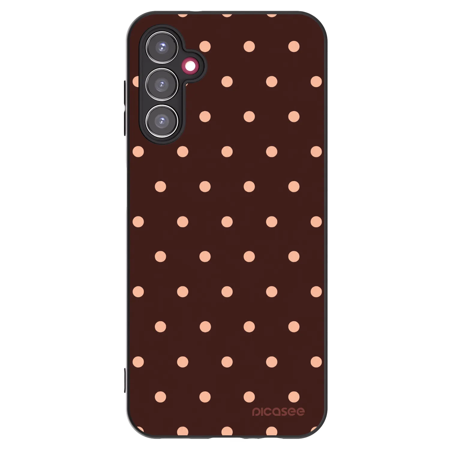 Picasee crna silikonska maskica za Samsung Galaxy A14 5G A146P - Peach Dots & Chocolate